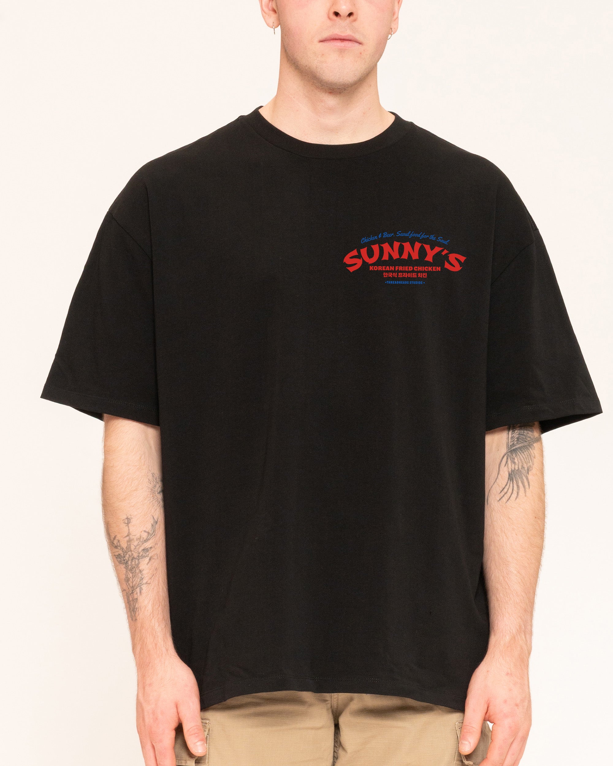 Korean Fried Chicken Black Oversized Tee