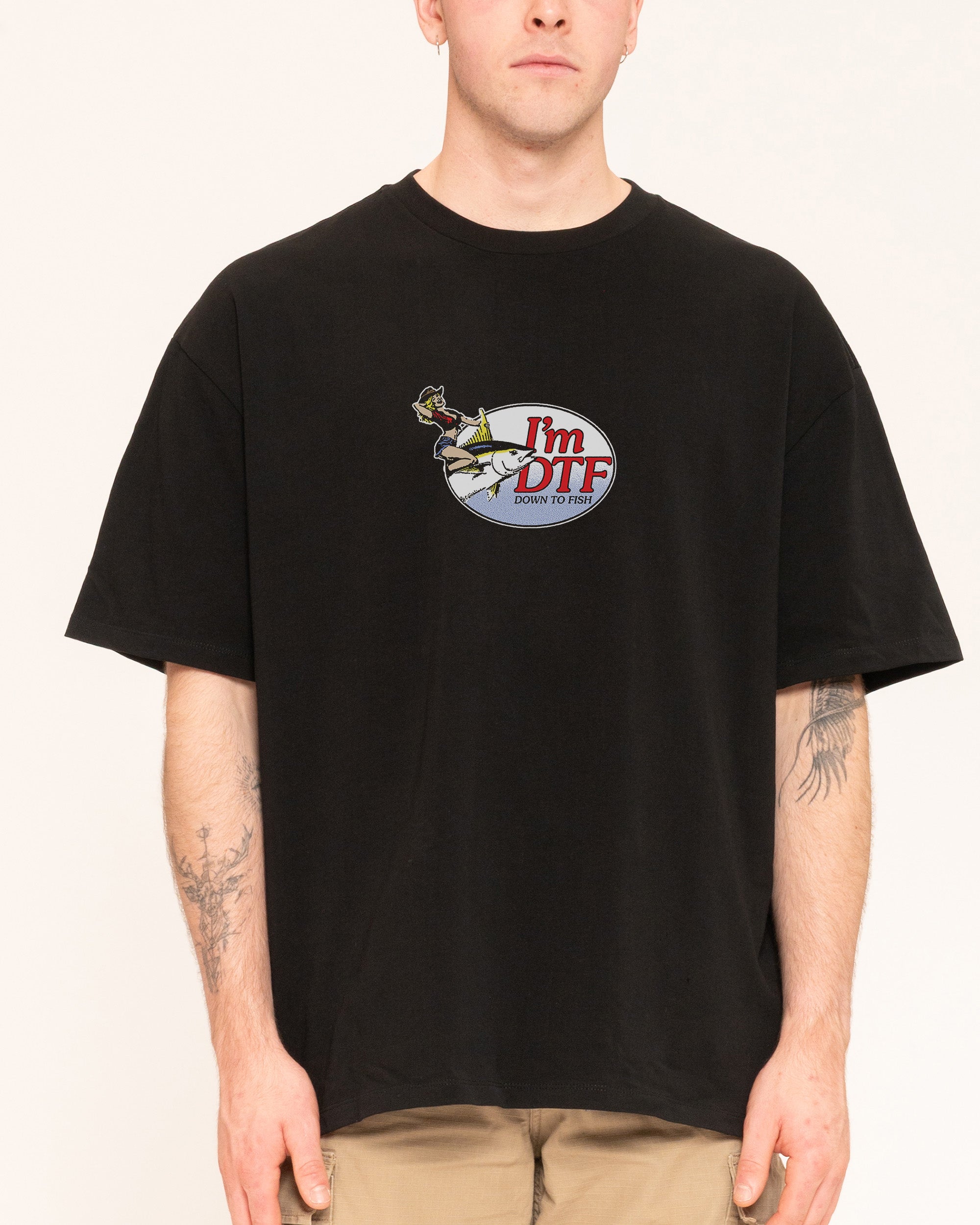 I'm DTF! Black Oversized Tee
