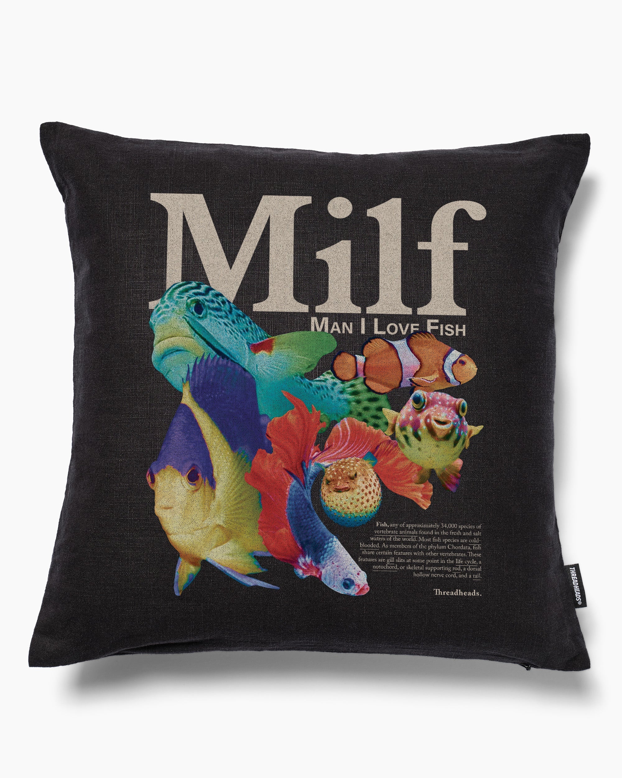 Man I Love Fish Cushion Australia Online Black