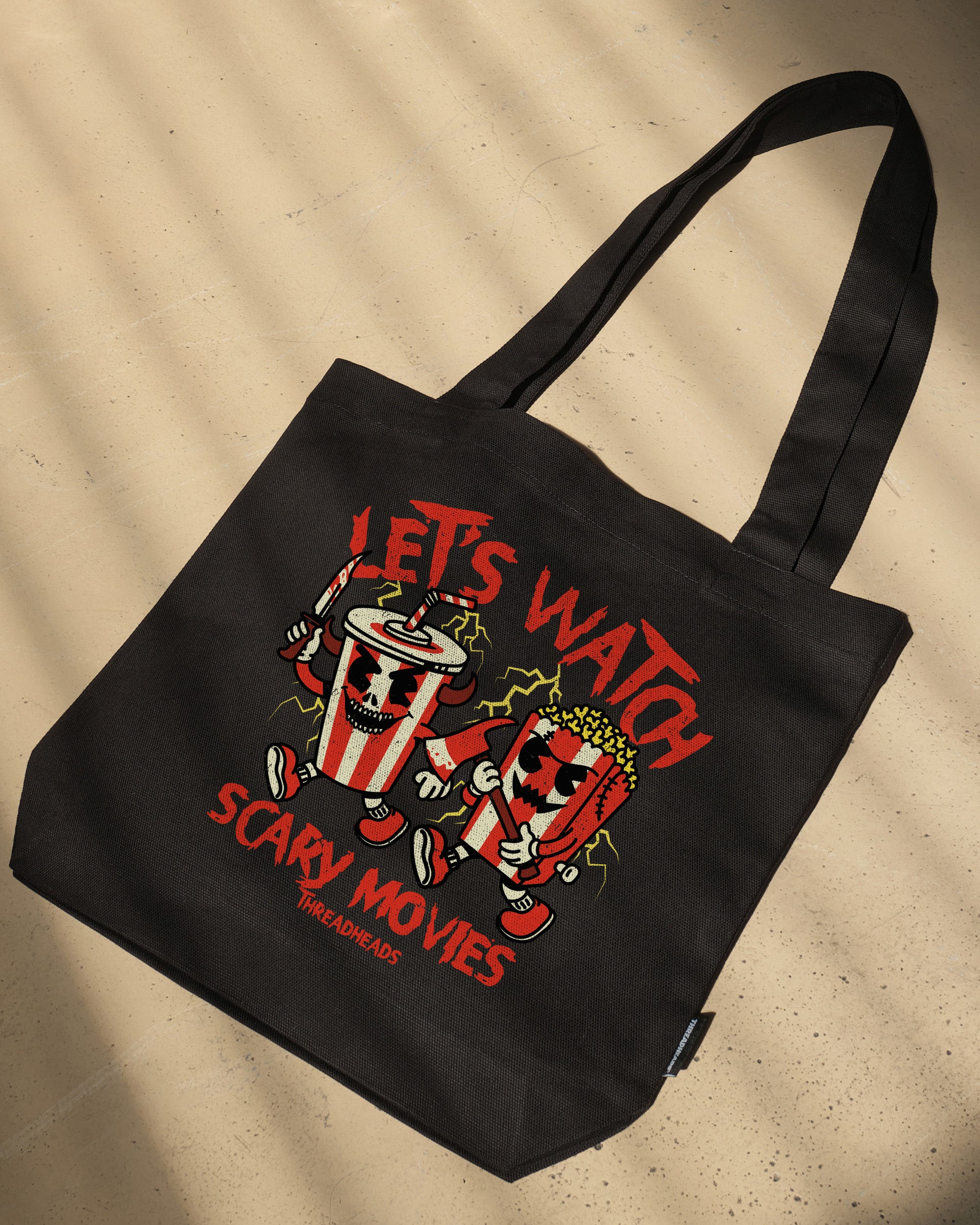 Let's Watch Scary Movies Tote Bag Australia Online