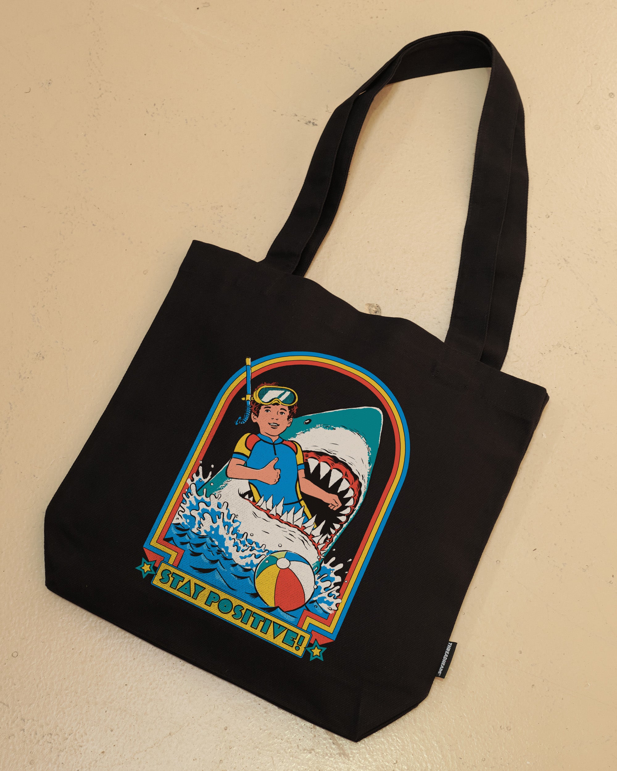 Stay Positive Tote Bag Designed by Steven Rhodes Australia