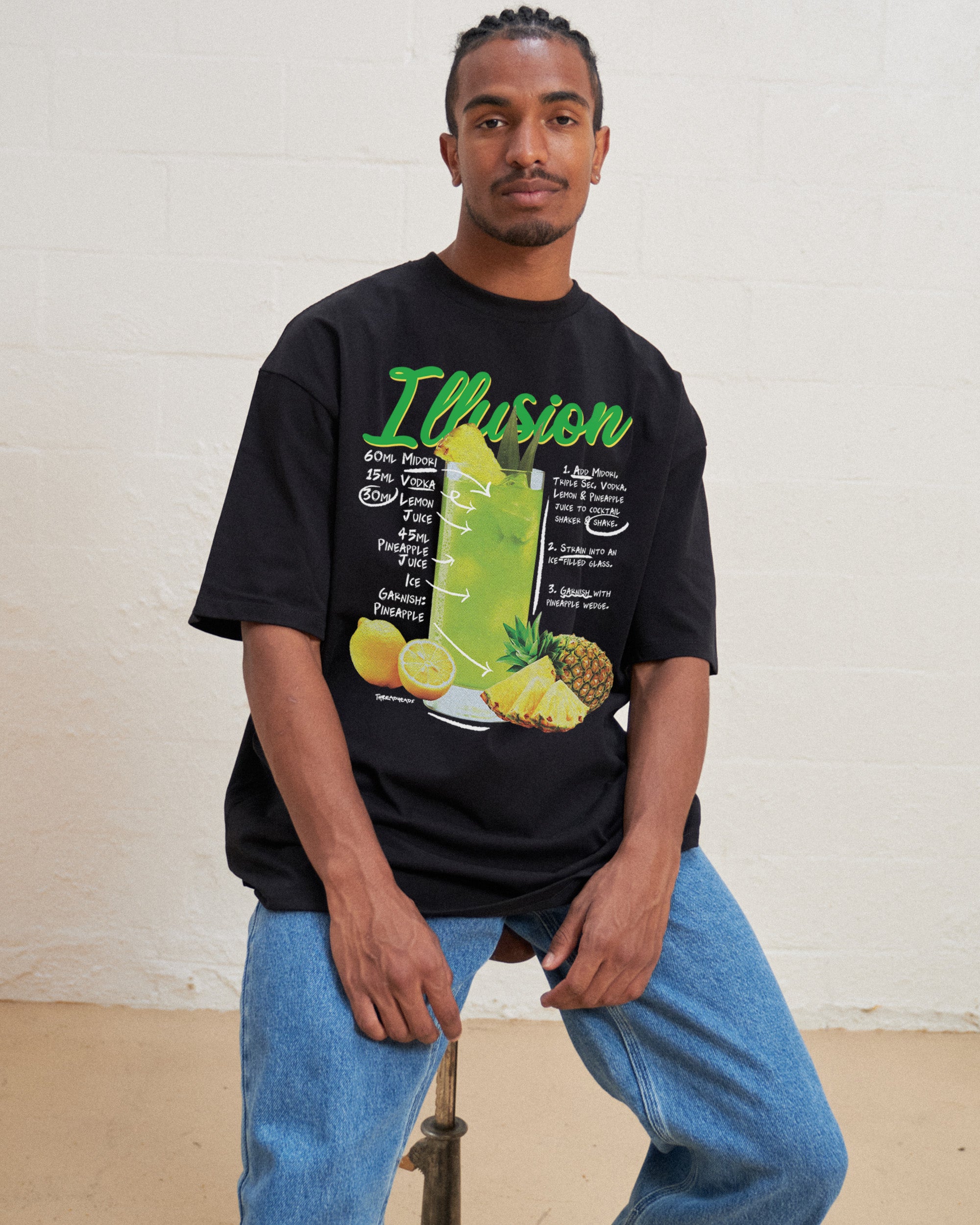 Illusion Oversized Tee Australia Online Black