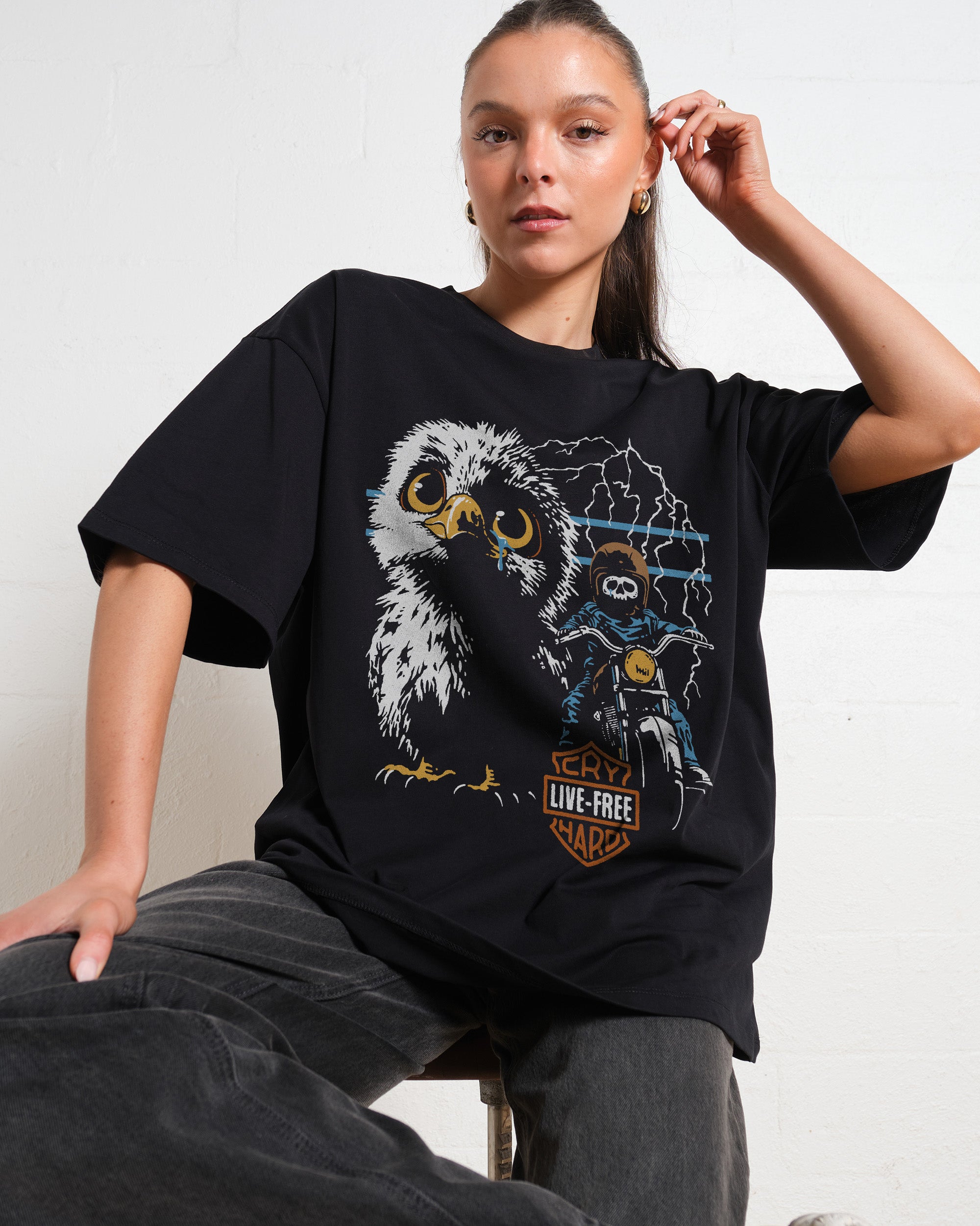Live Free Cry Hard Oversized Tee Online Australia