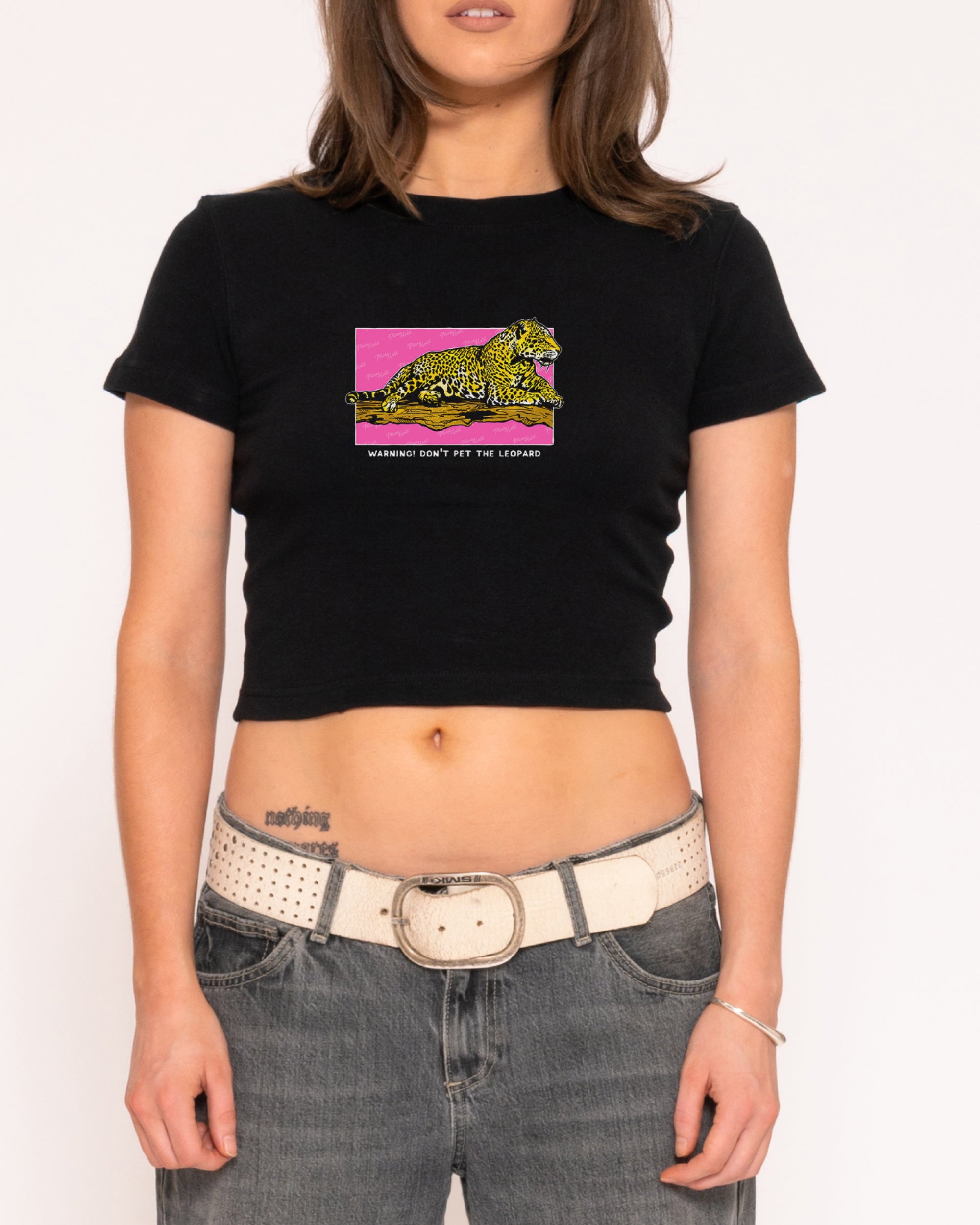 Warning! Don't Pet The Leopard Black Baby Tee