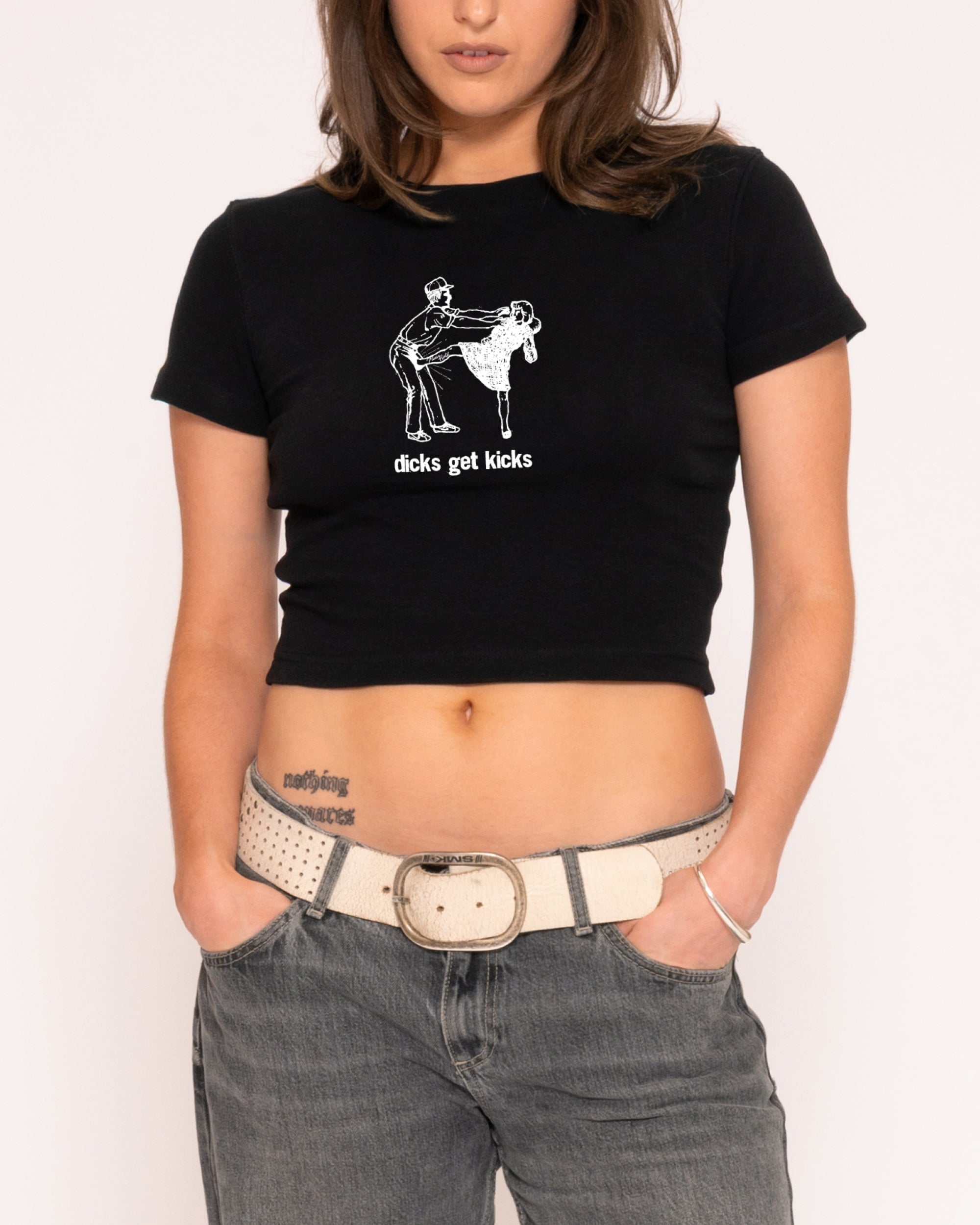 Dicks Get Kicks Black Baby Tee