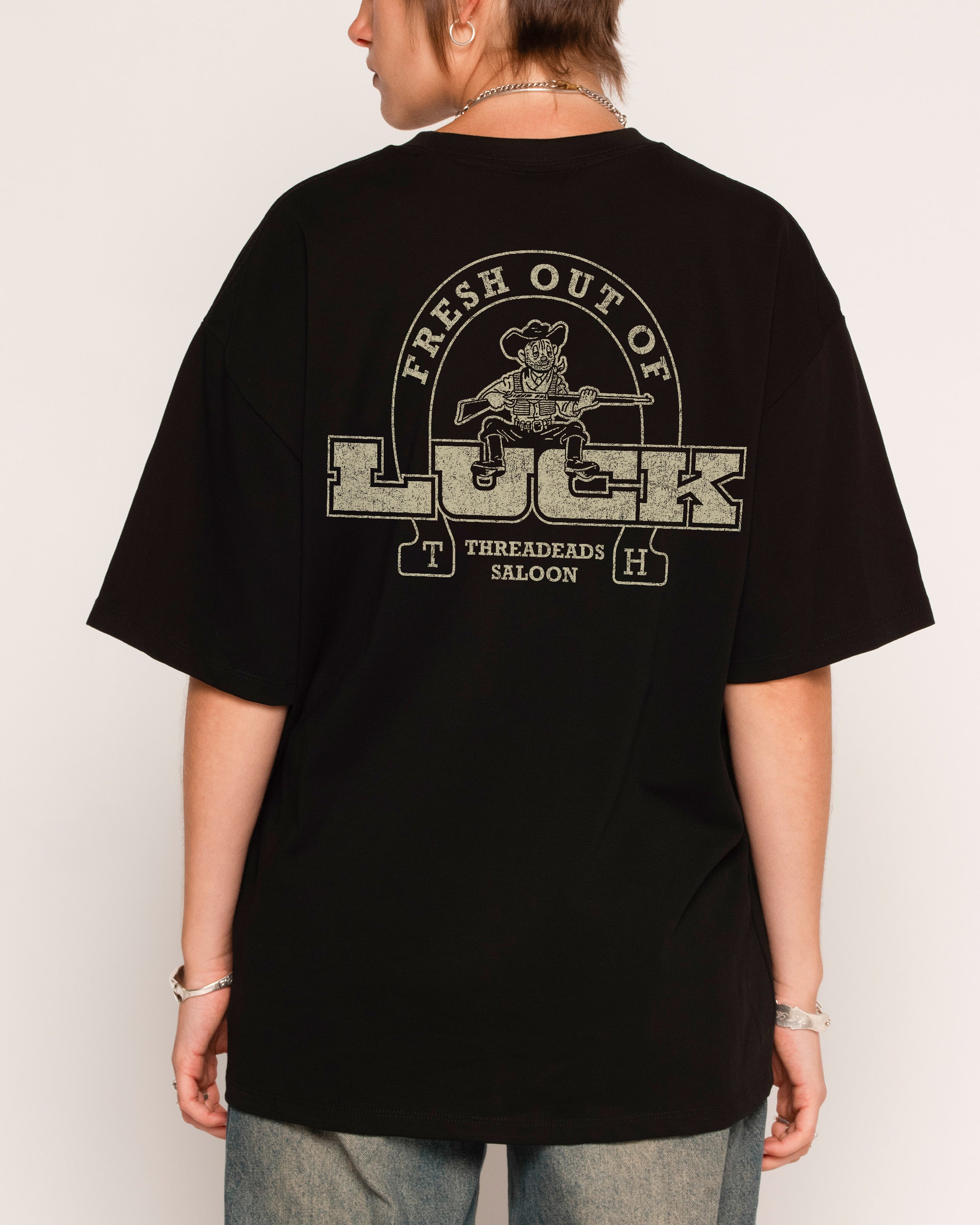 Fresh Out of Luck Black Oversized Tee
