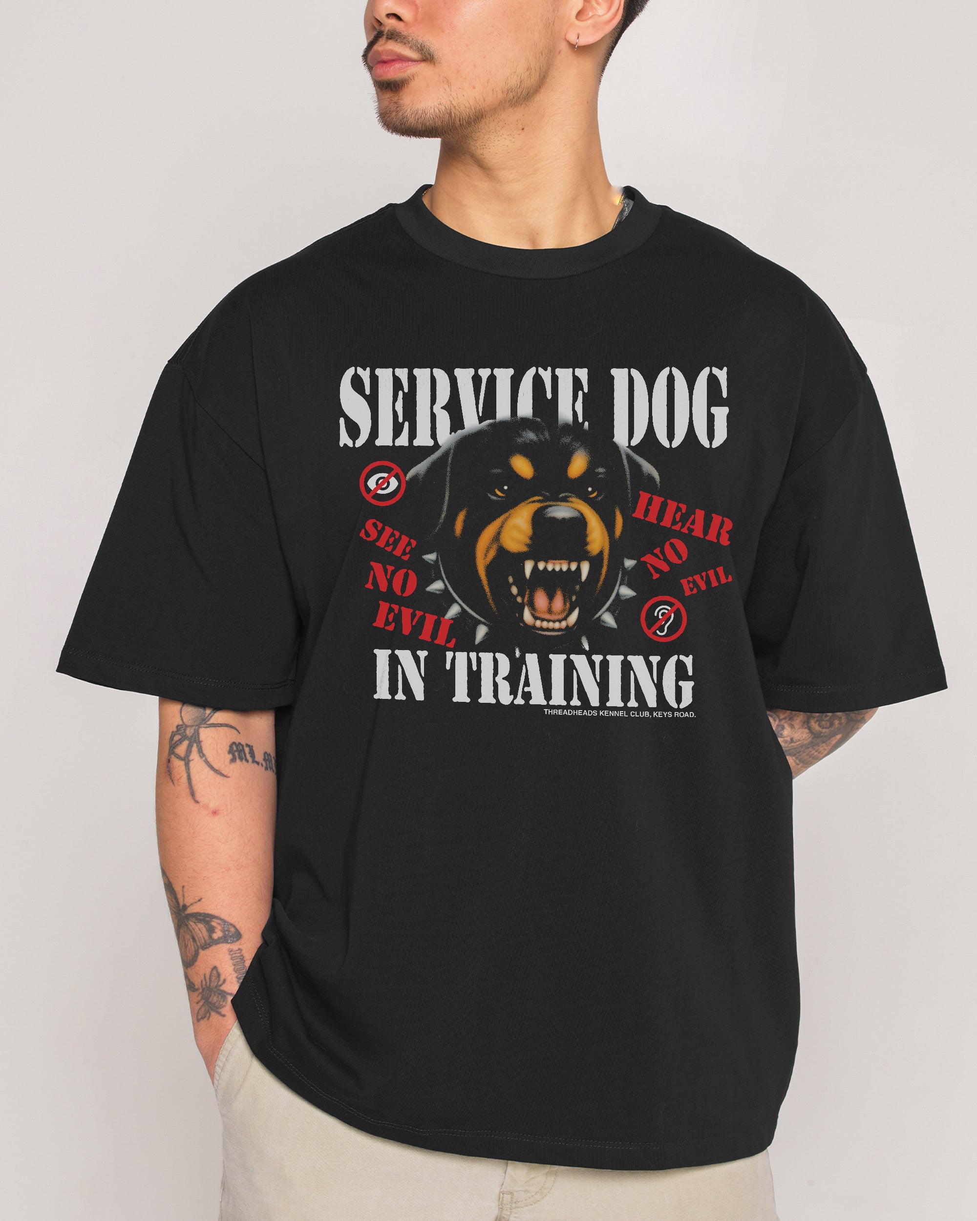 Service Dog Black Oversized Tee