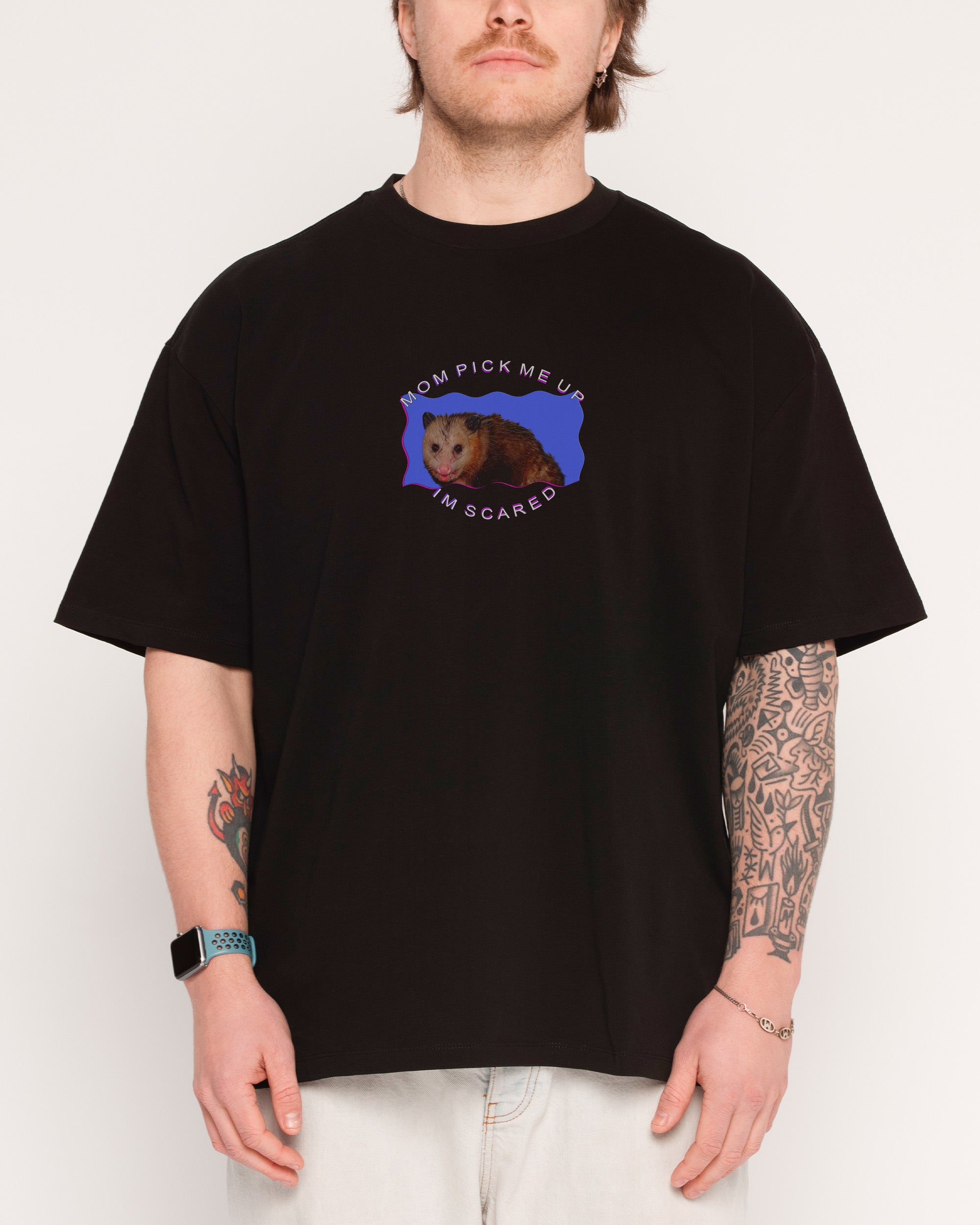 Pick Me Up Black Oversized Tee