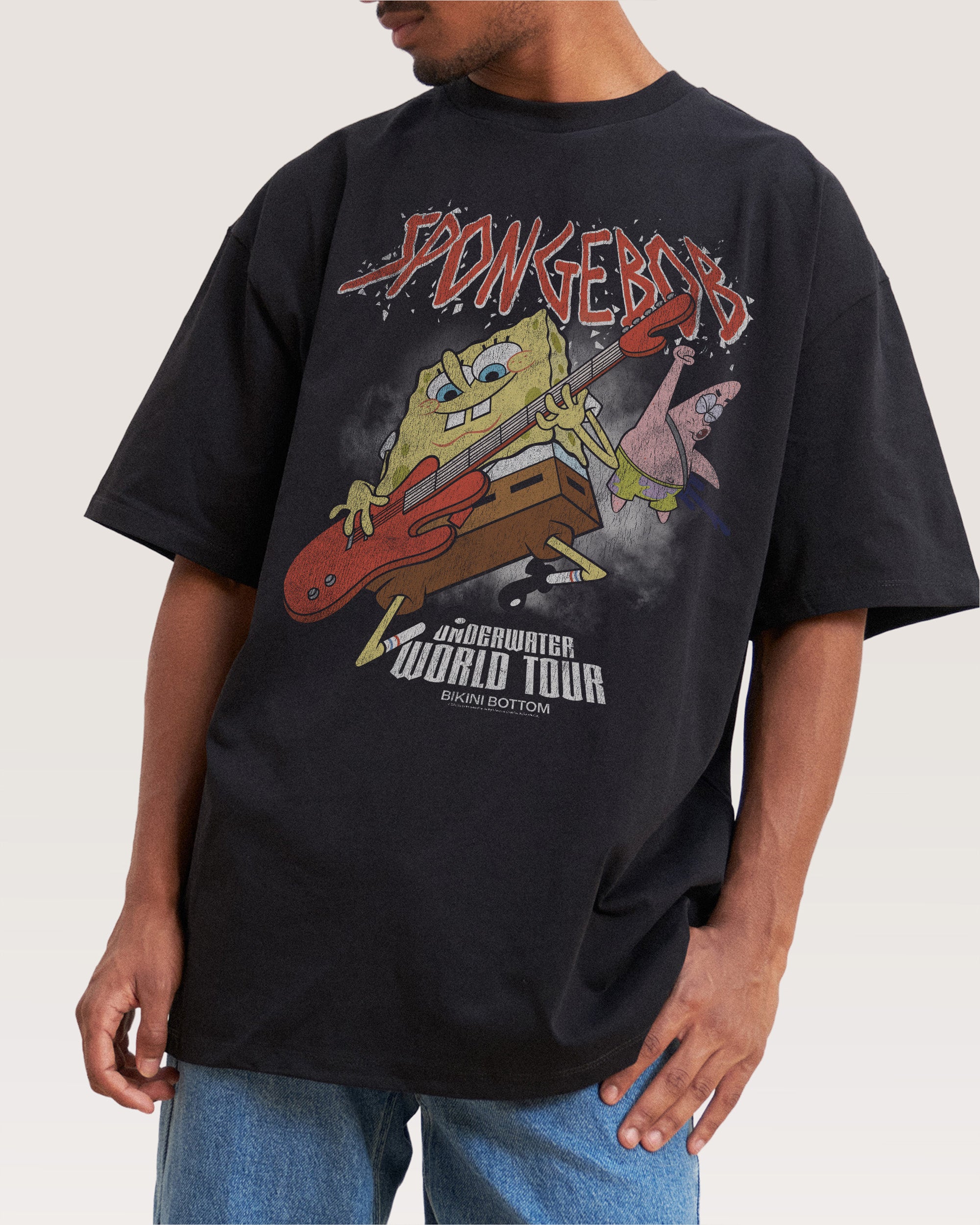 Spongebob’s World Tour Black Oversized Tee