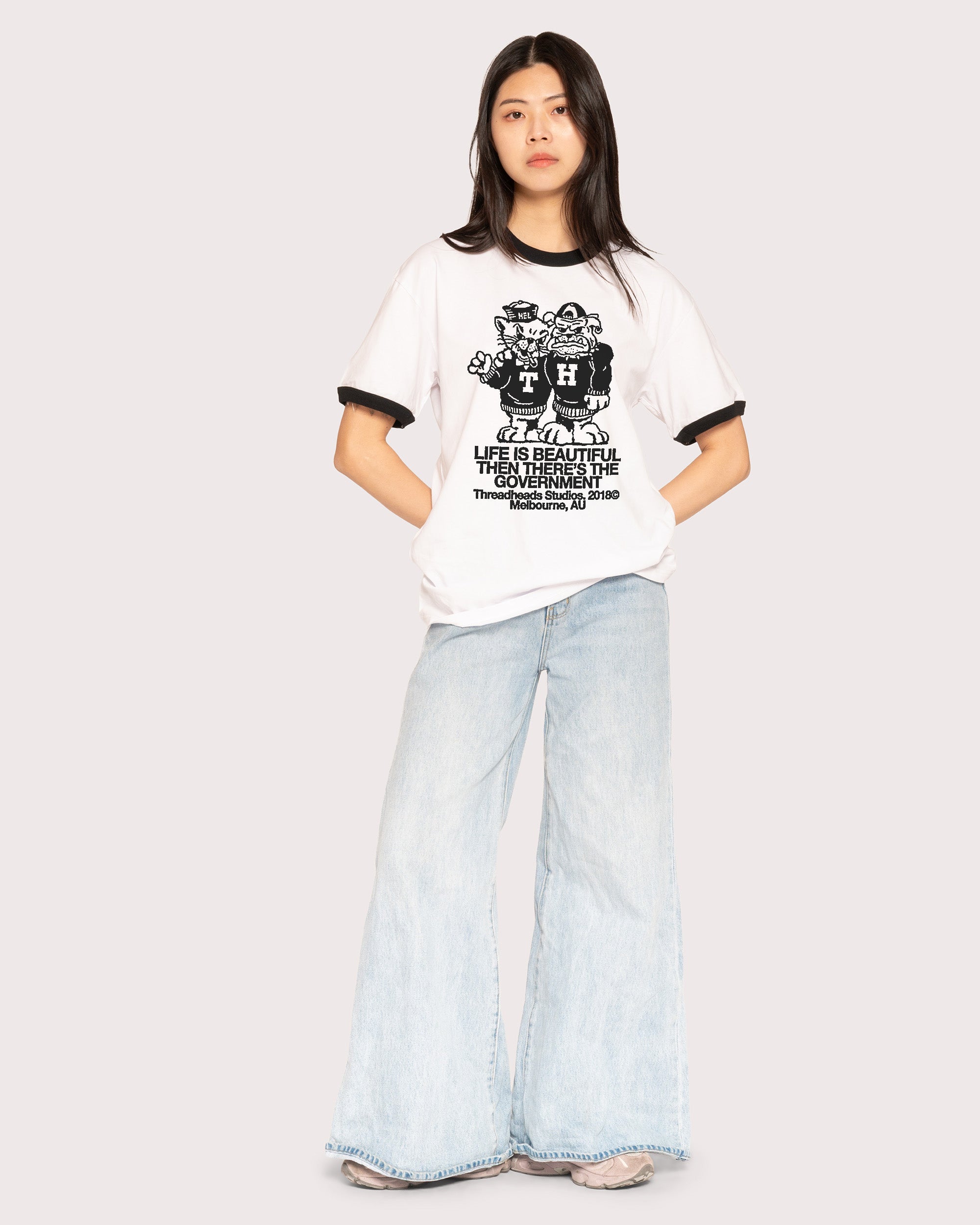 Life is Beautiful Black Ringer T-Shirt