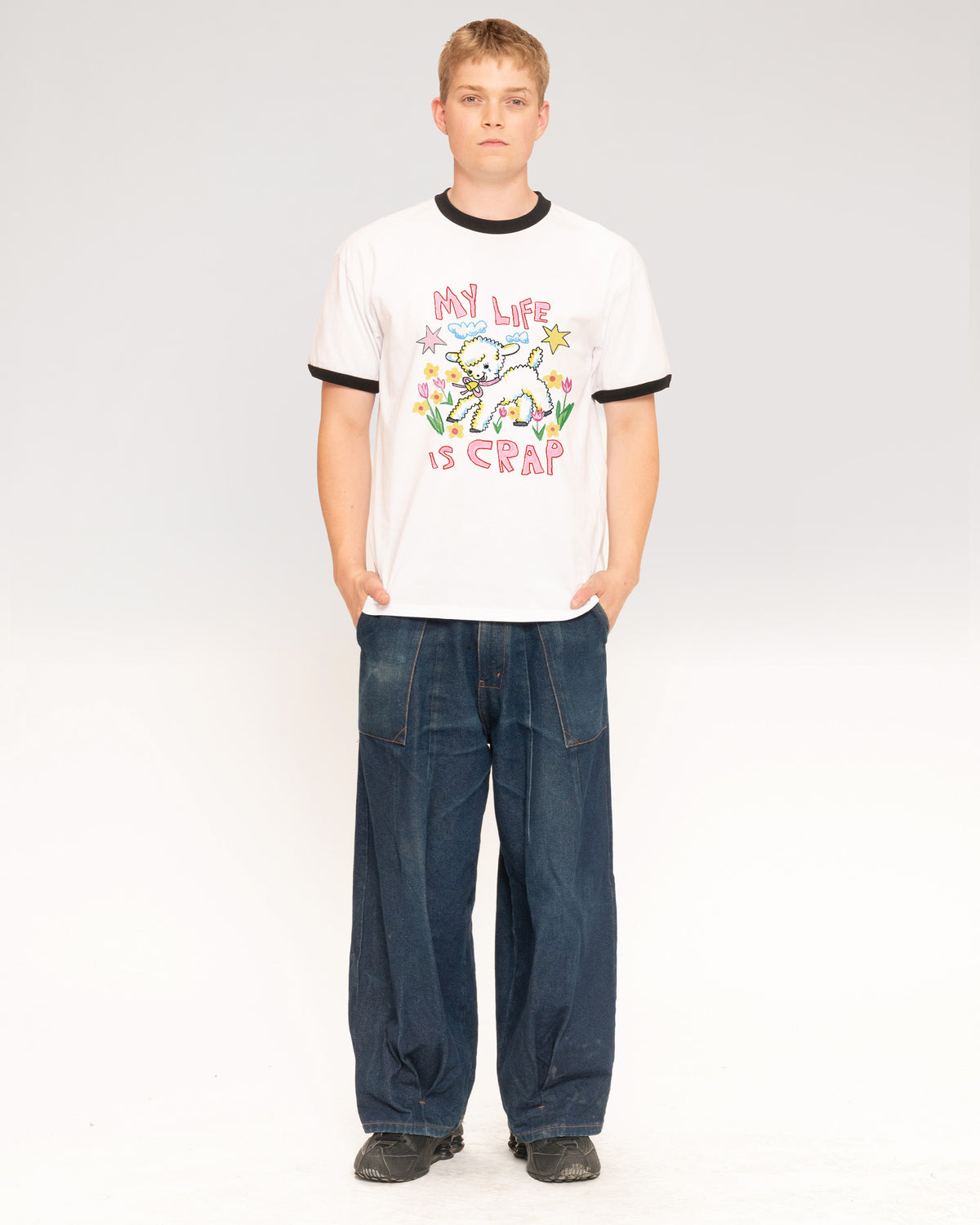 My Life is Crap Black Ringer T-Shirt