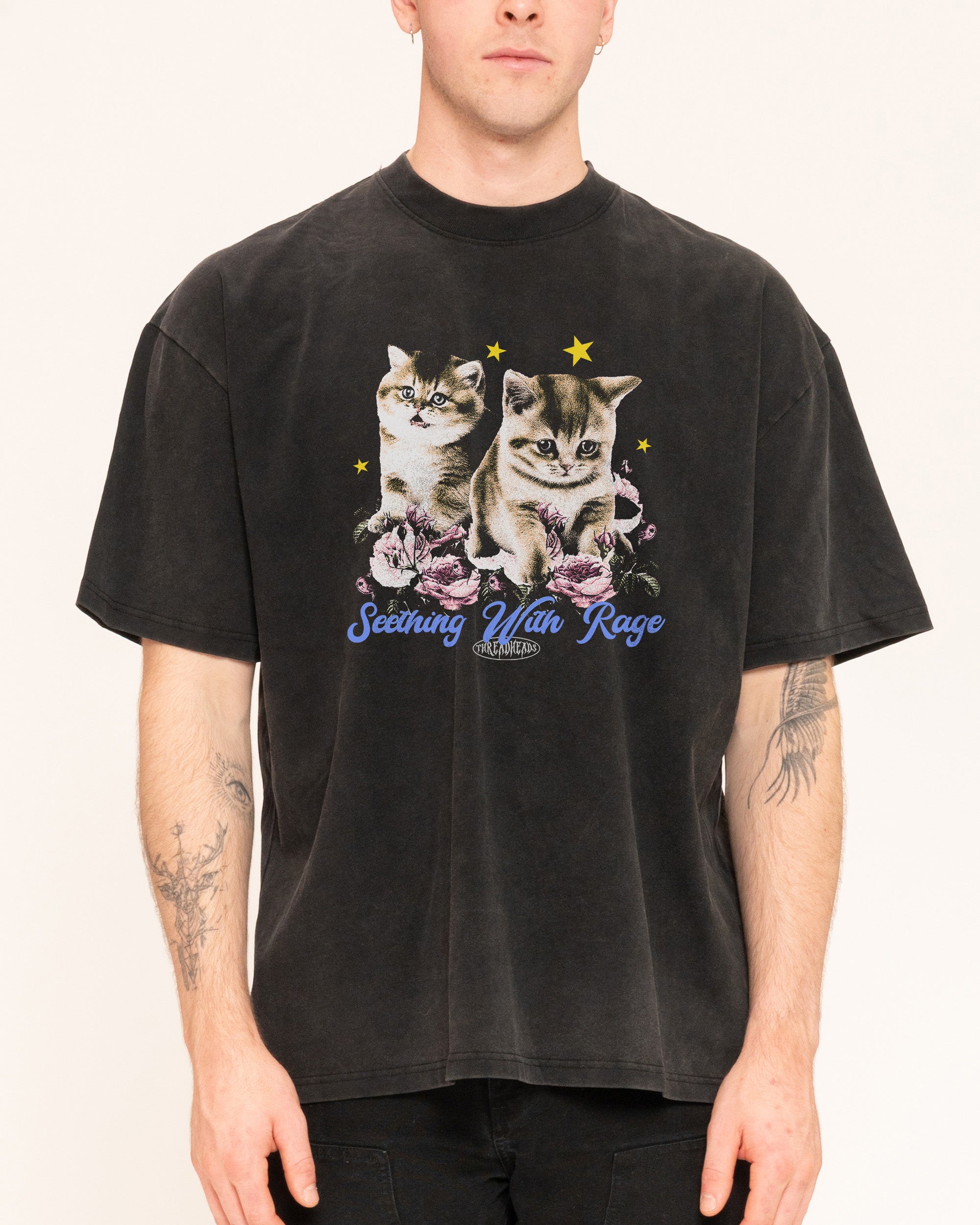 Seething With Rage Black Oversized Tee
