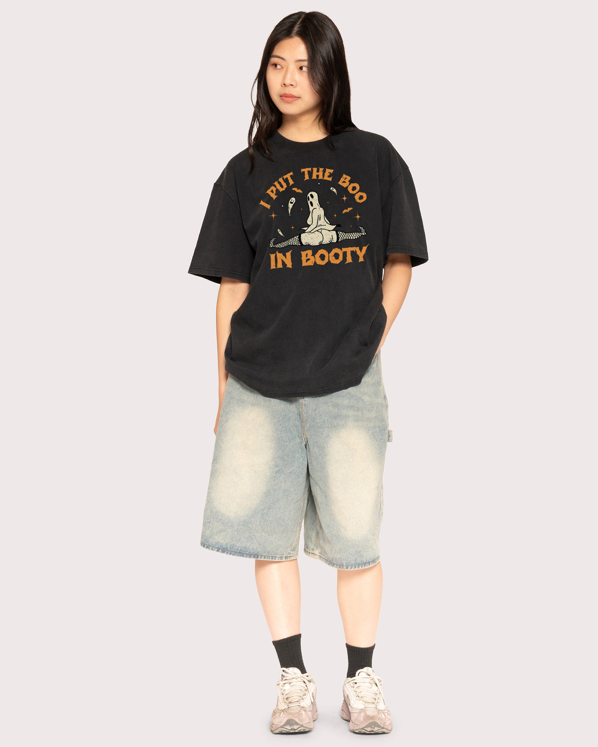 Boo in Booty Black Stone Oversized Tee