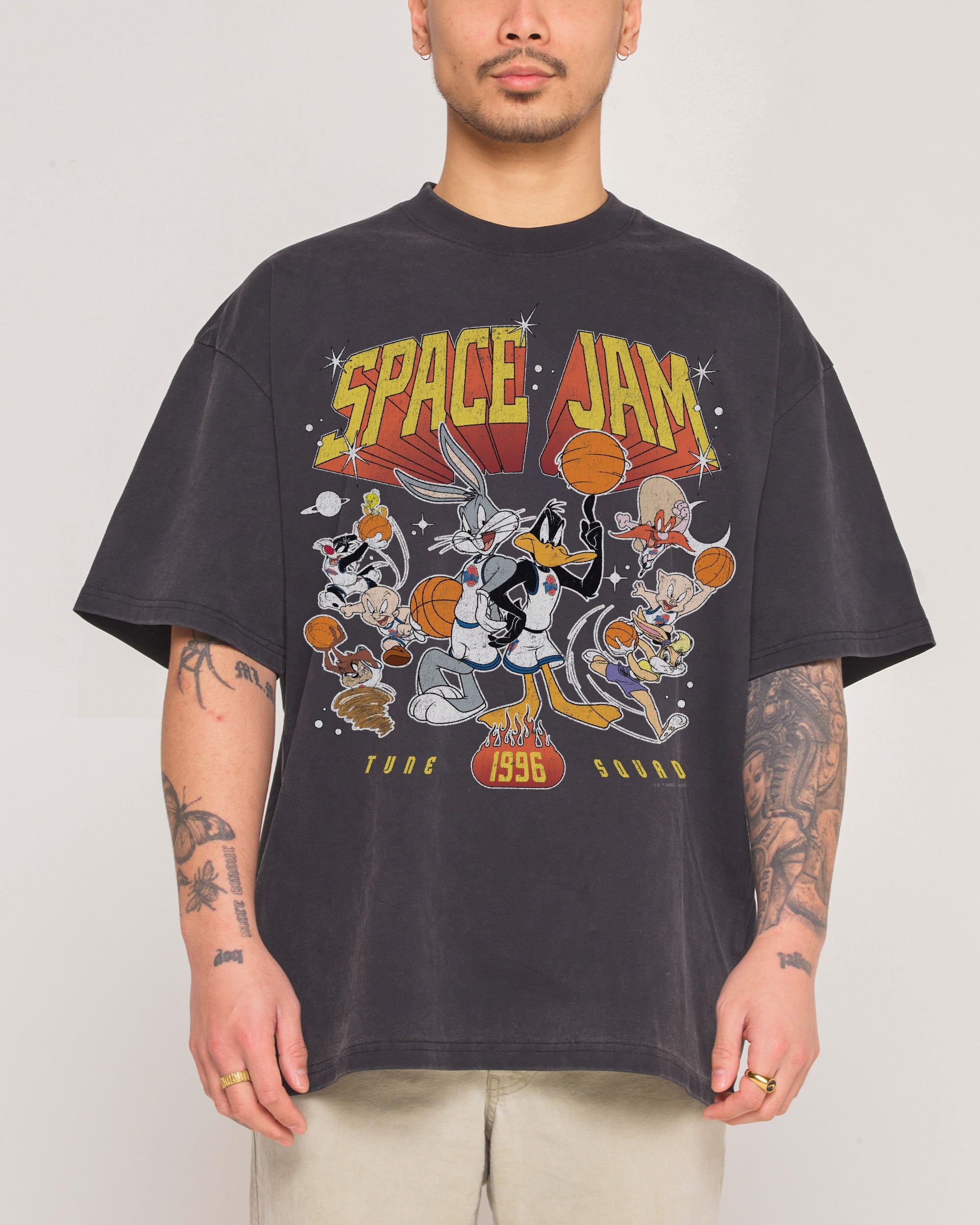 Tune Squad 1996 Black Wash Tee