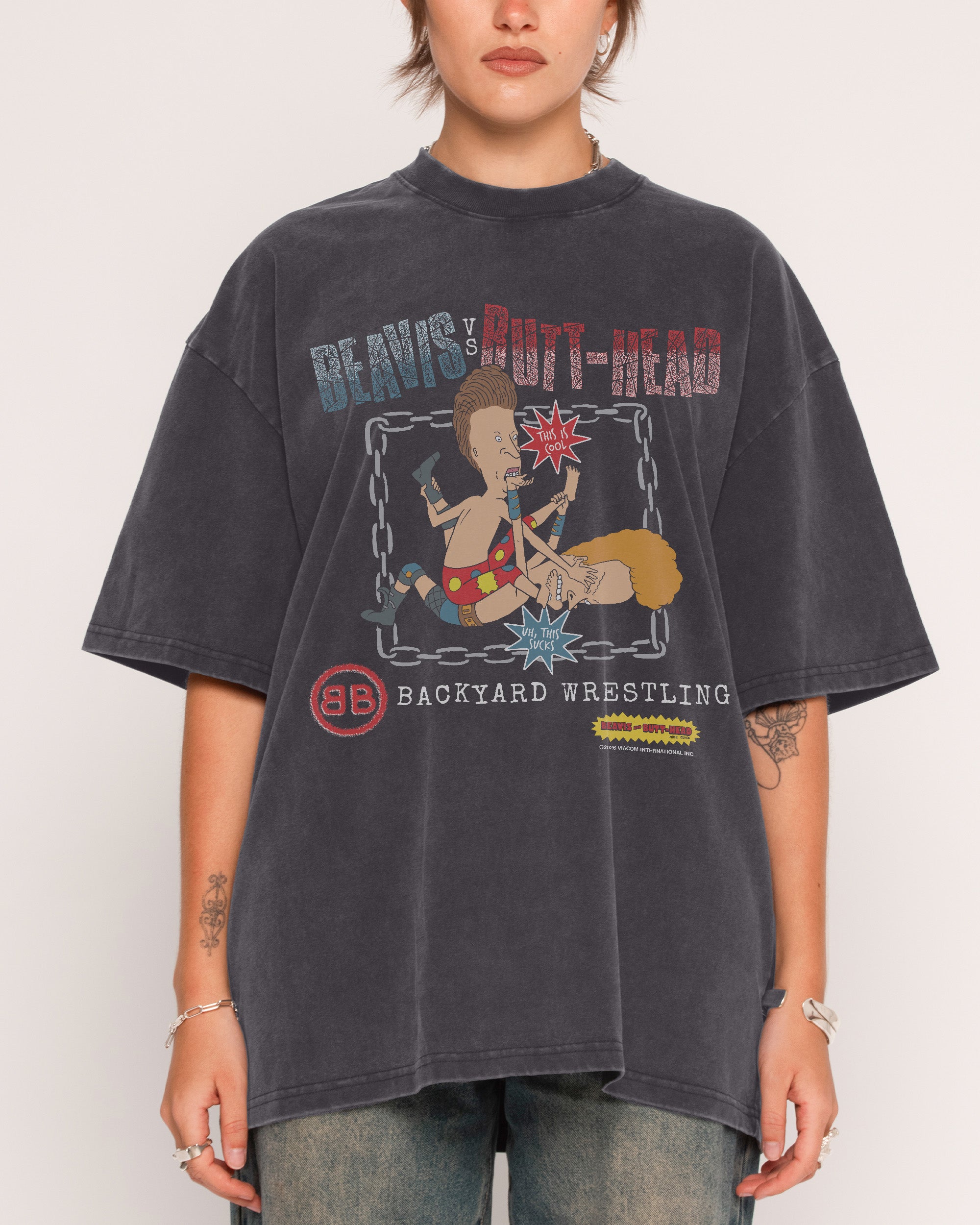 Backyard Wrestling Black Wash Tee