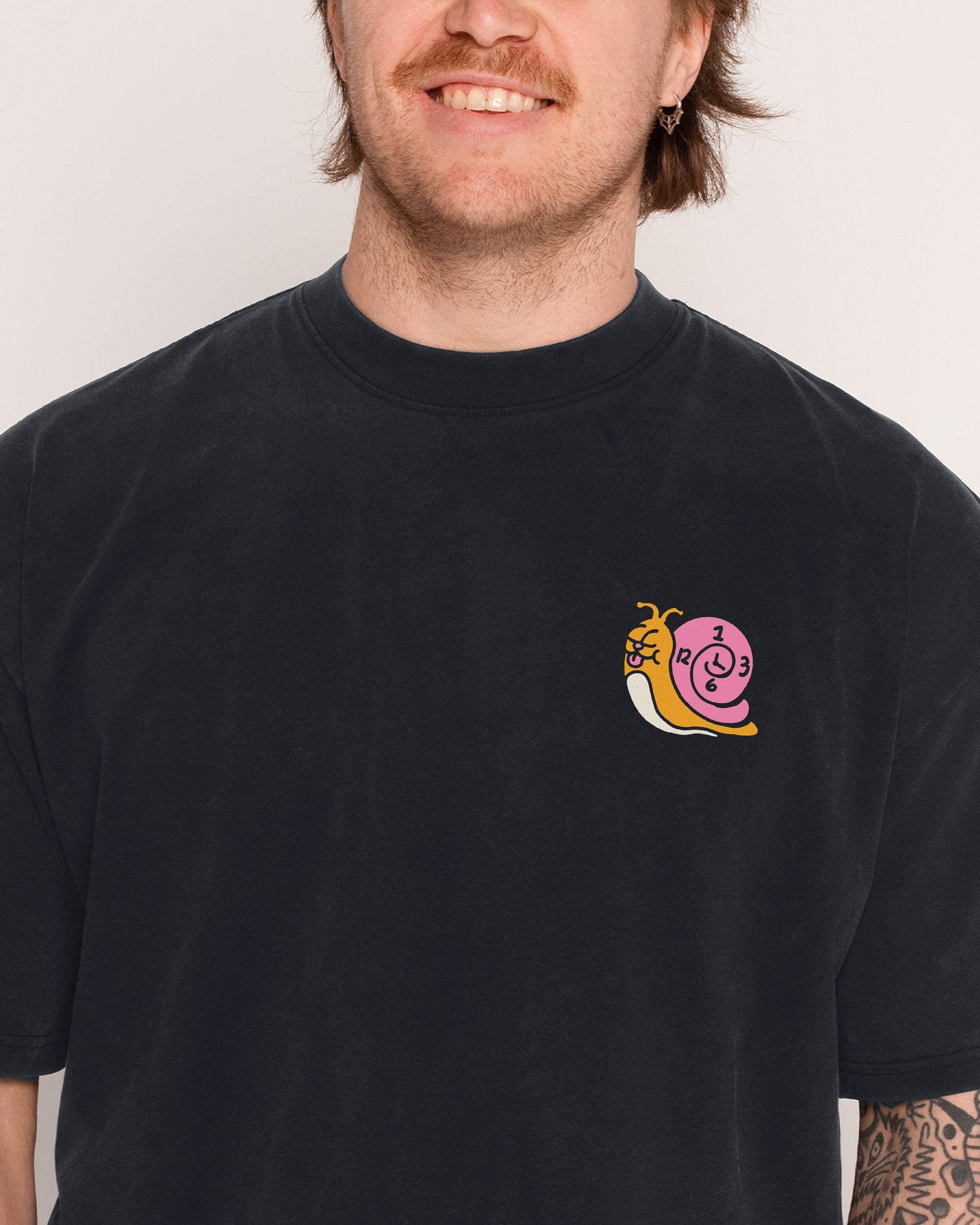 Time is on My Side Front and Back Black Wash Tee