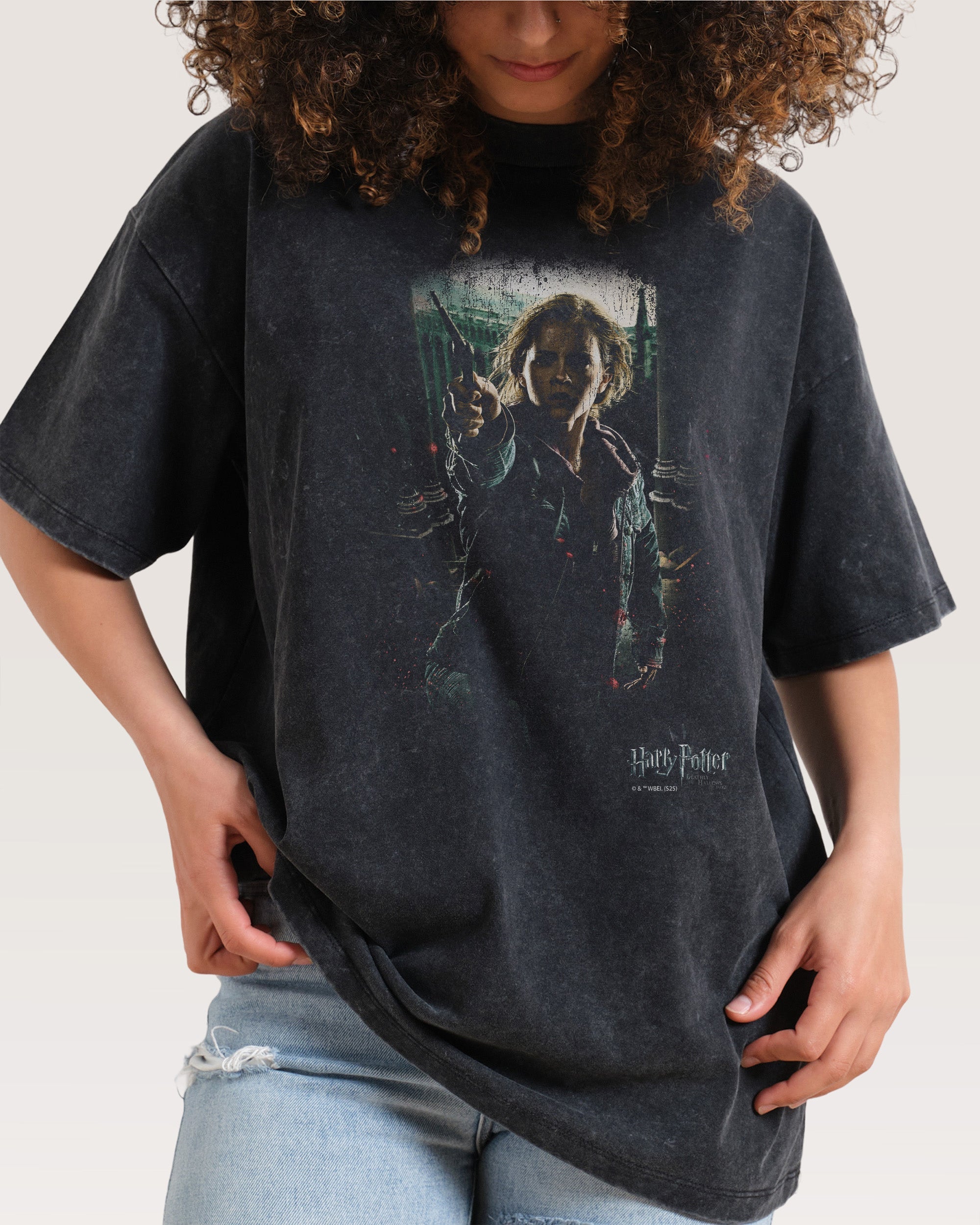 Hermione Black Wash Tee