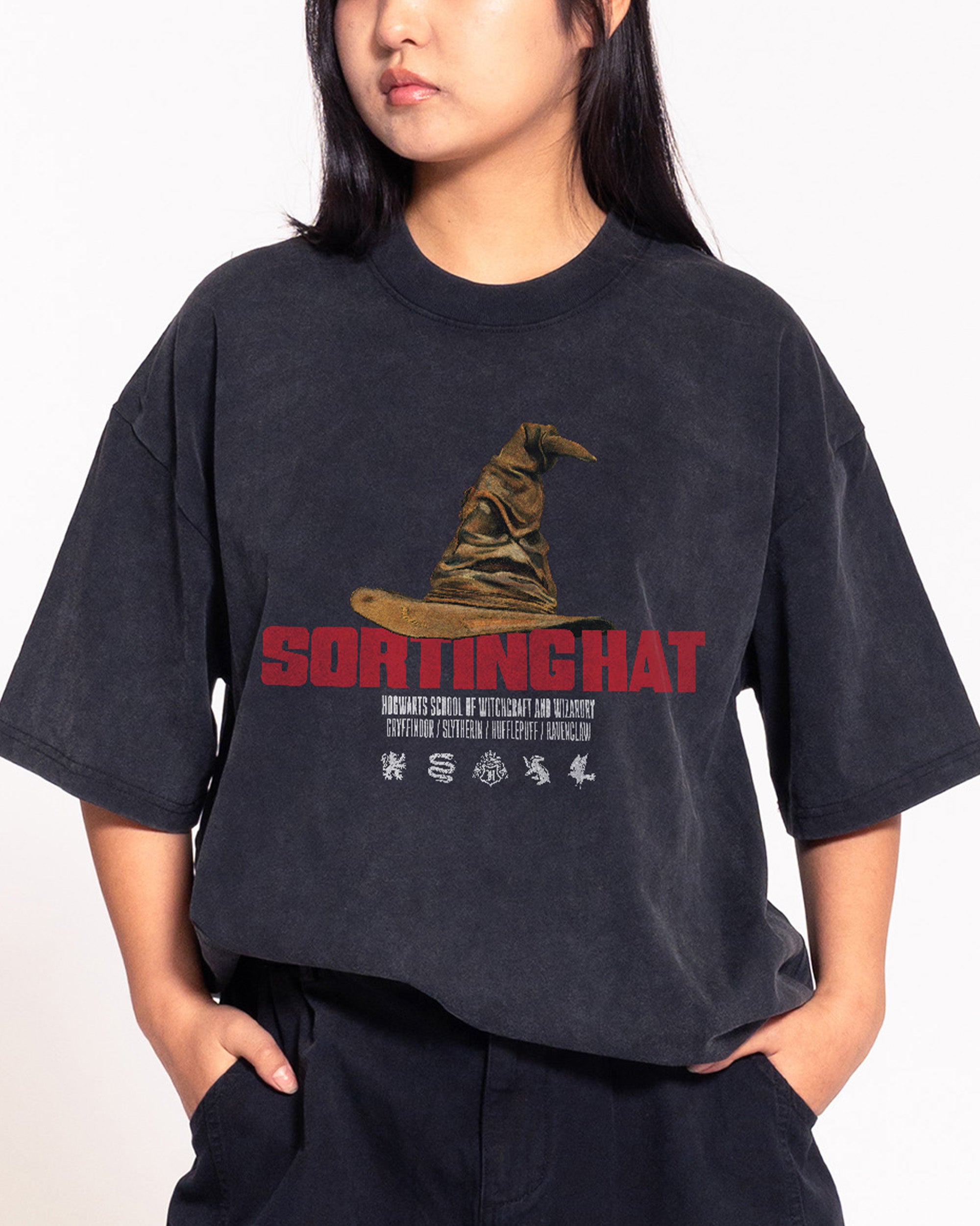 Sorting Hat Black Oversized Tee