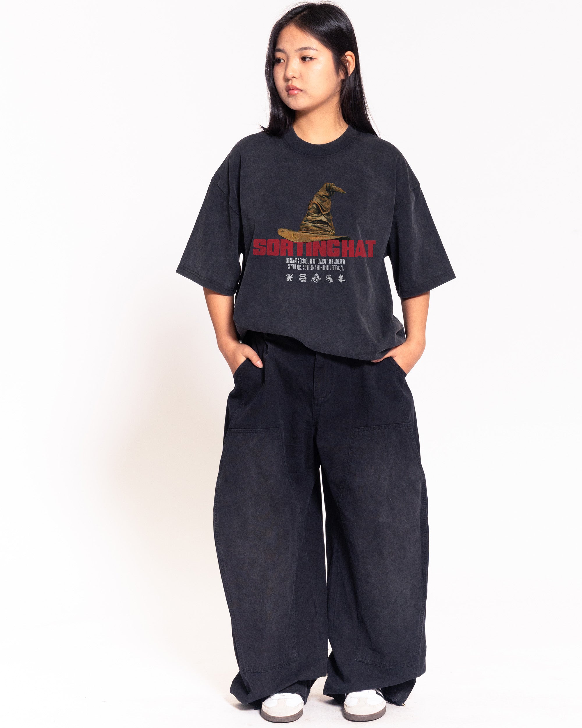 Sorting Hat Black Oversized Tee