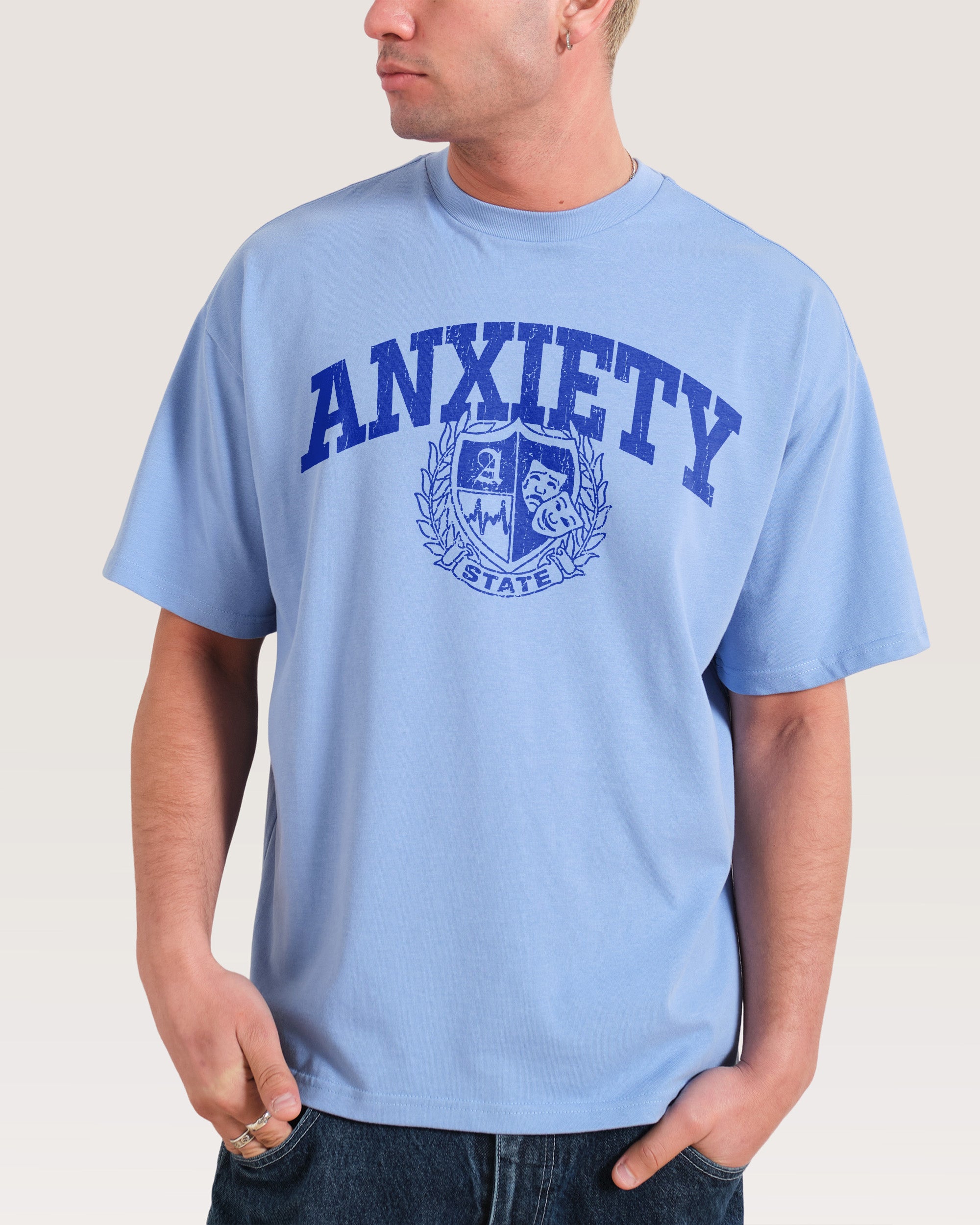 Anxiety State Blue Oversized Tee