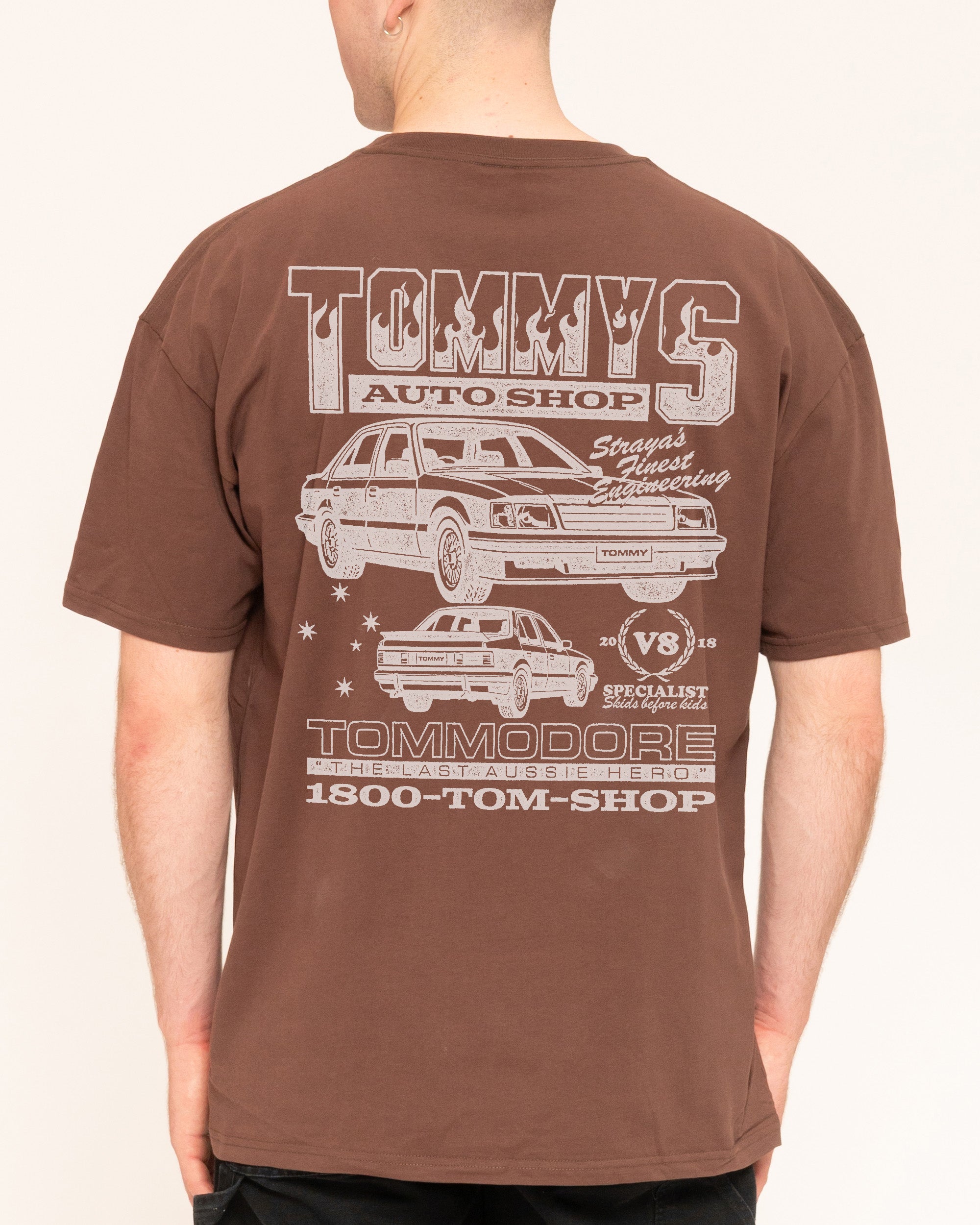 Tommy's Auto Shop Brown T-Shirt