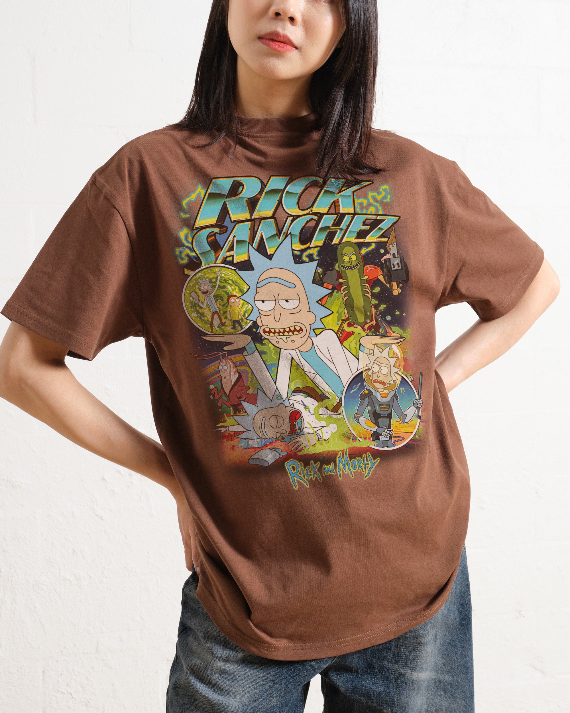 Rick Sanchez Bootleg T-Shirt Australia Online Brown