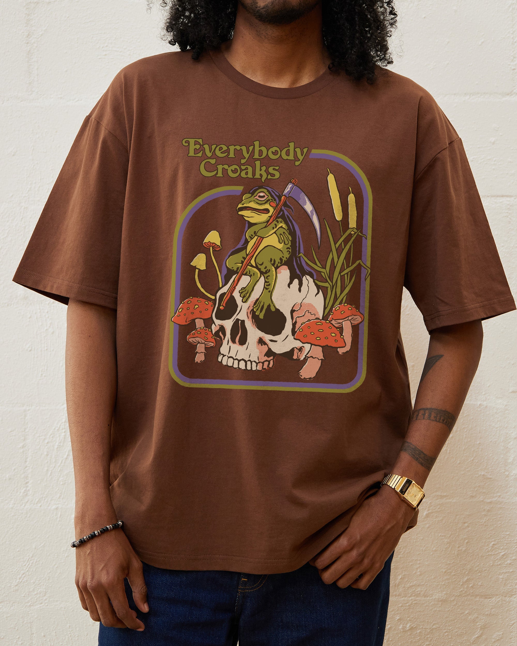 Everybody Croaks T-Shirt Australia Online Brown