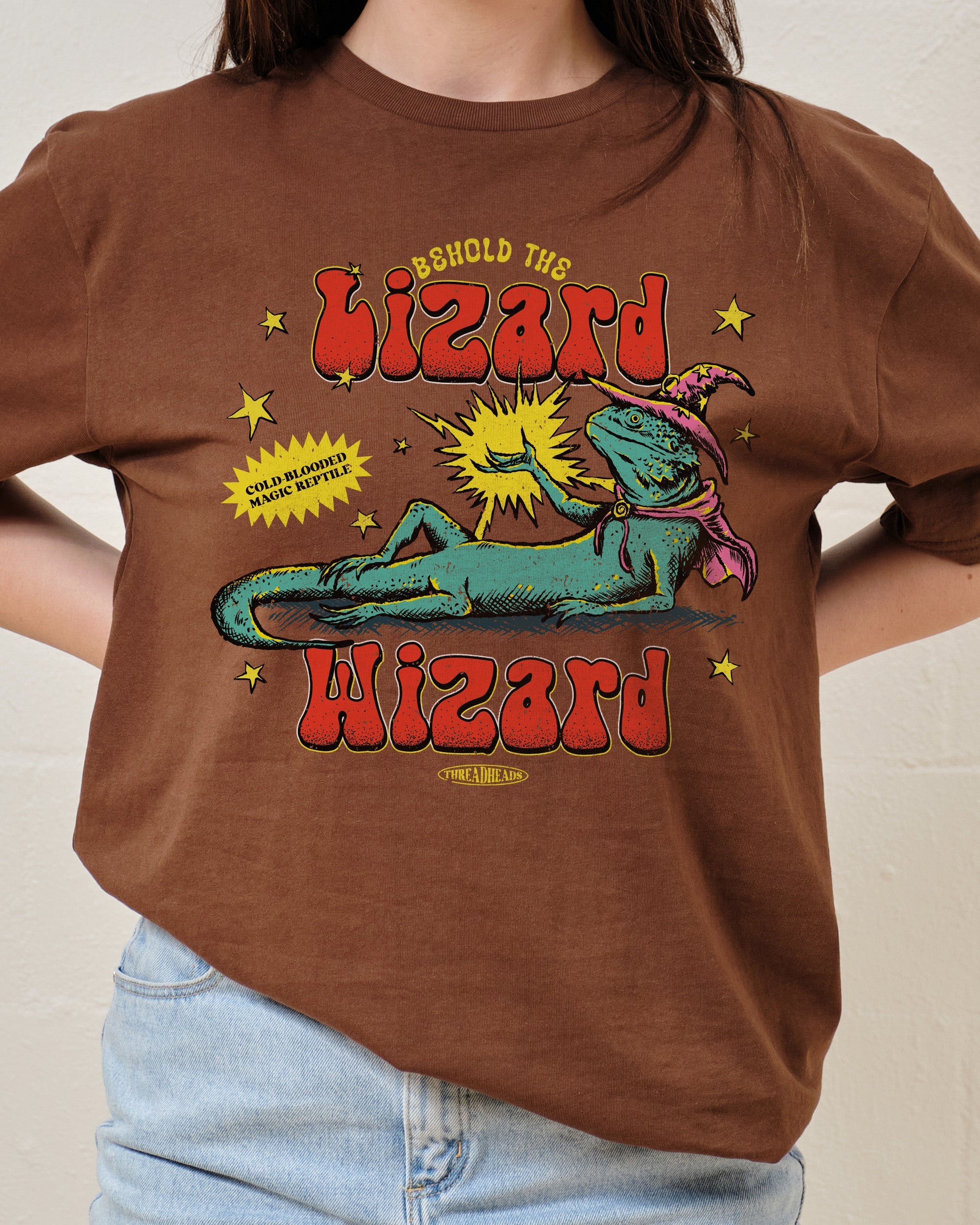Lizard Wizard T-Shirt Australia Online Brown