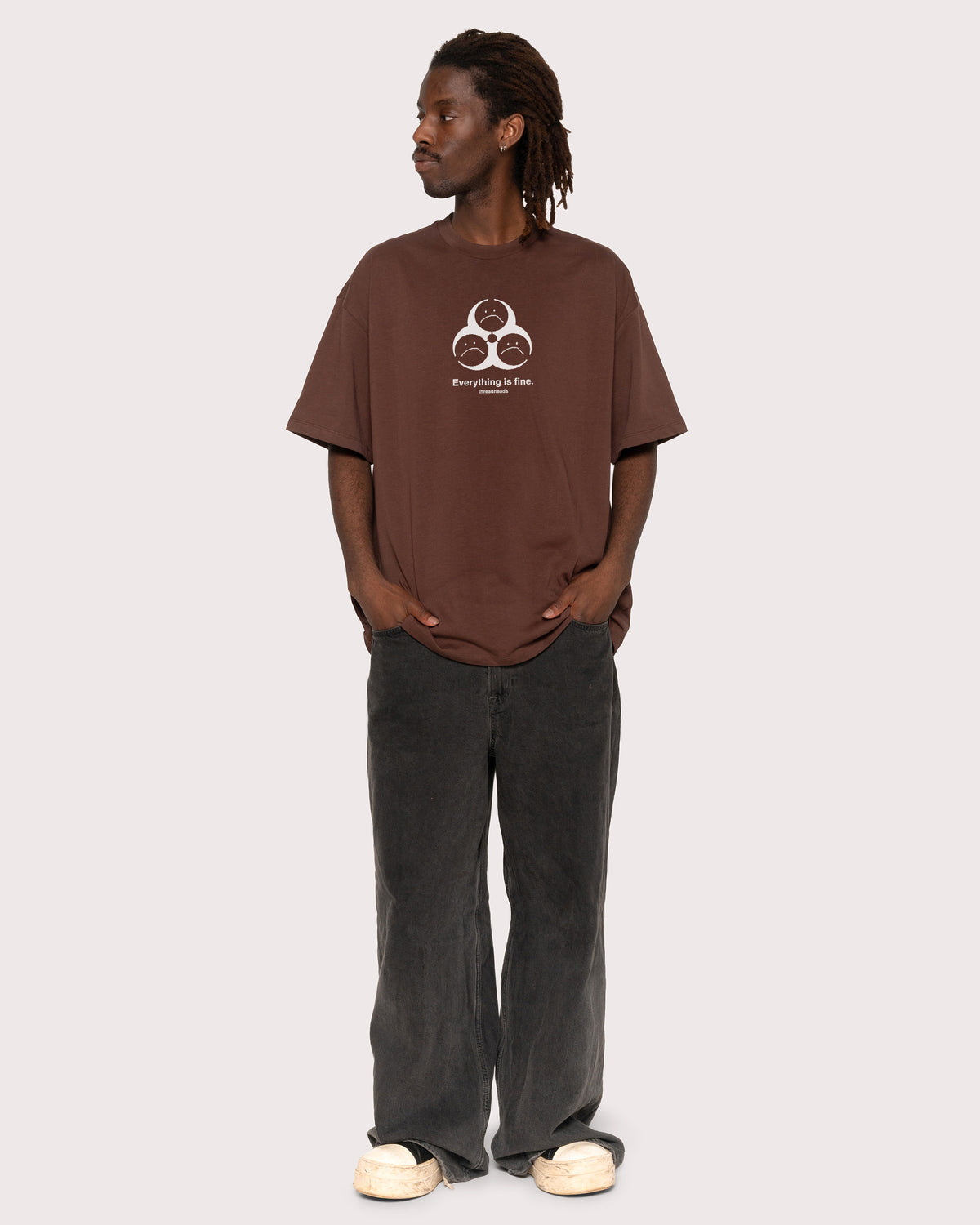 Everything Is Fine Biohazard Oversized Tee