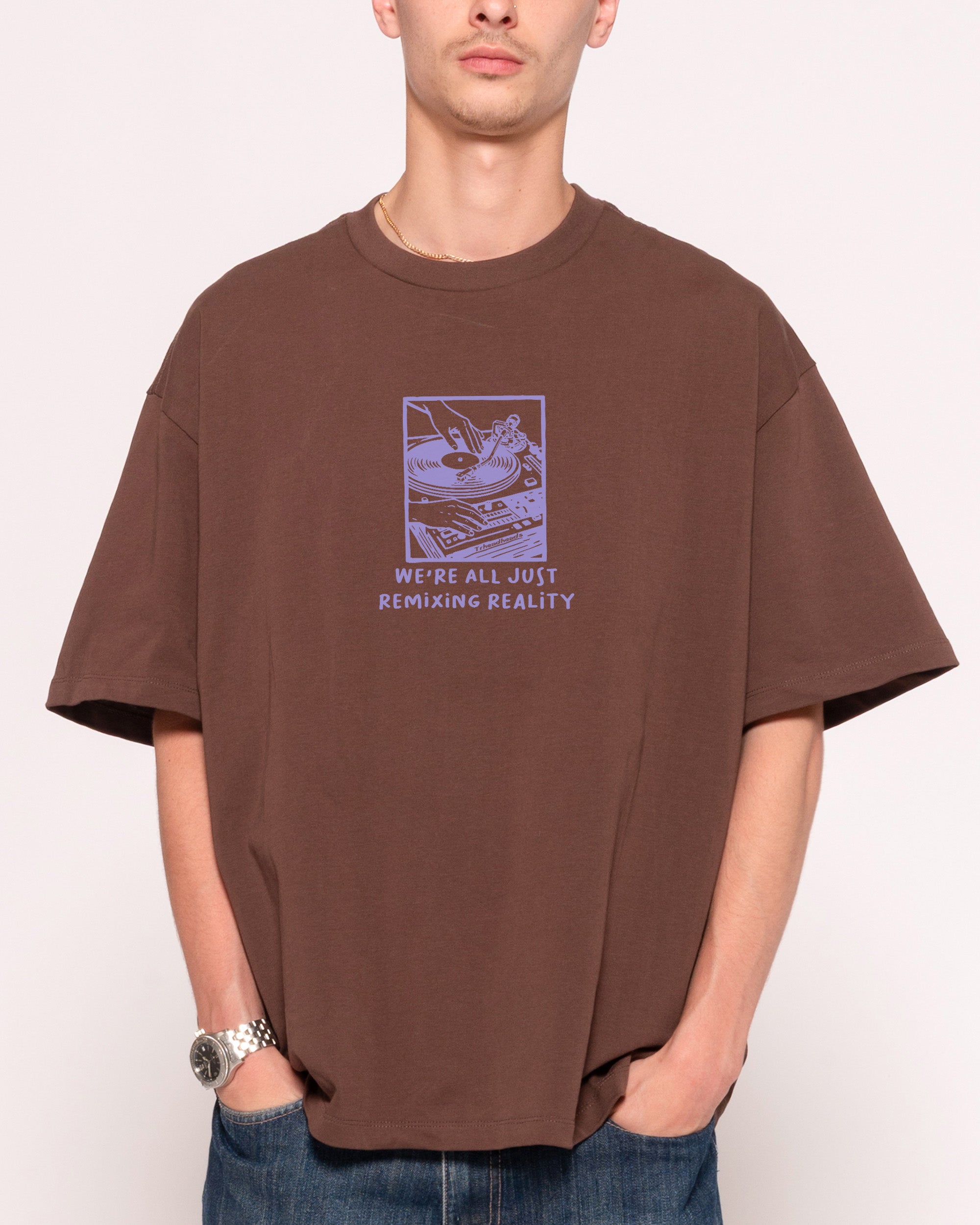 Remixing Reality Brown Oversized Tee
