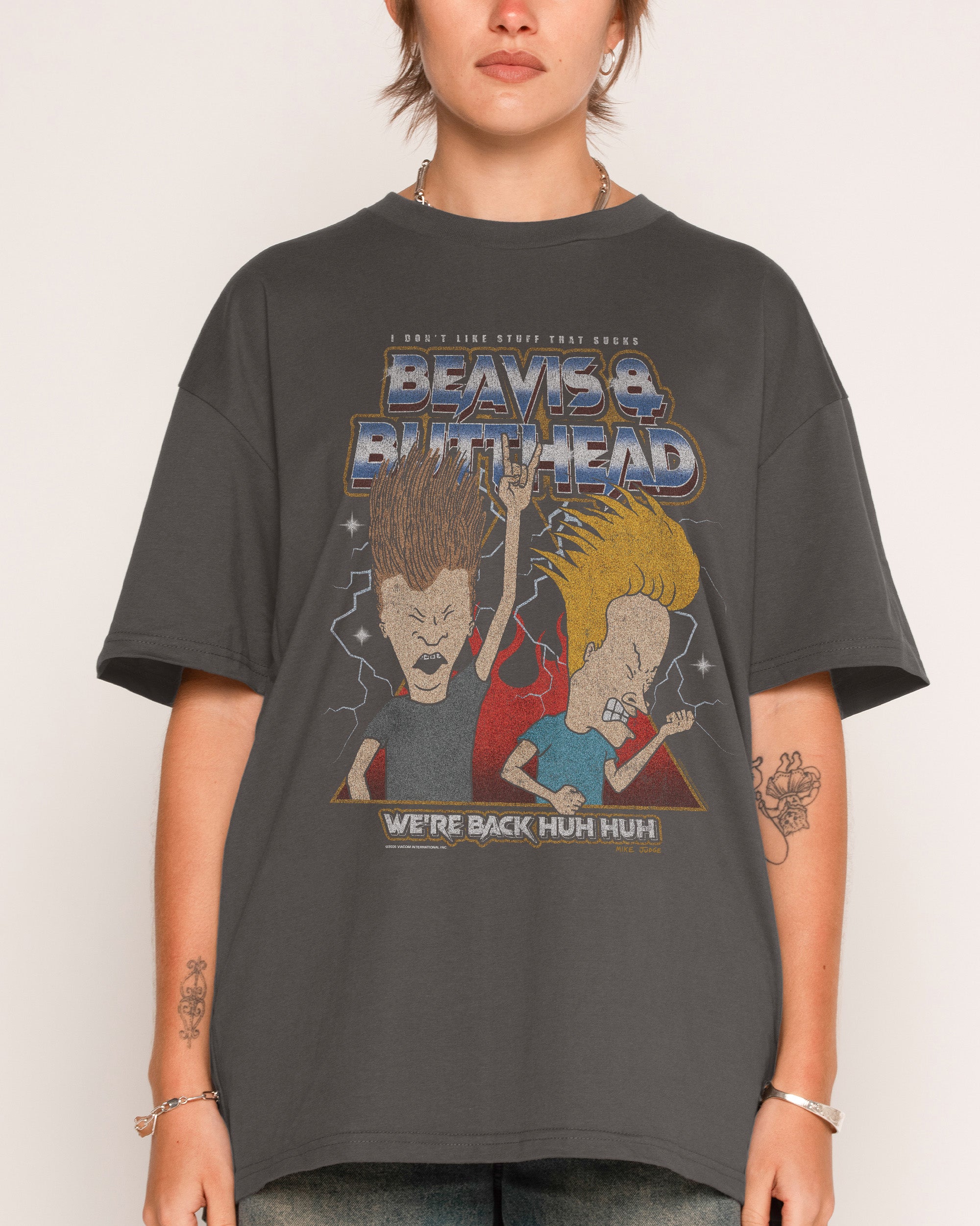 Heh Heh Metalheads Charcoal T-Shirt