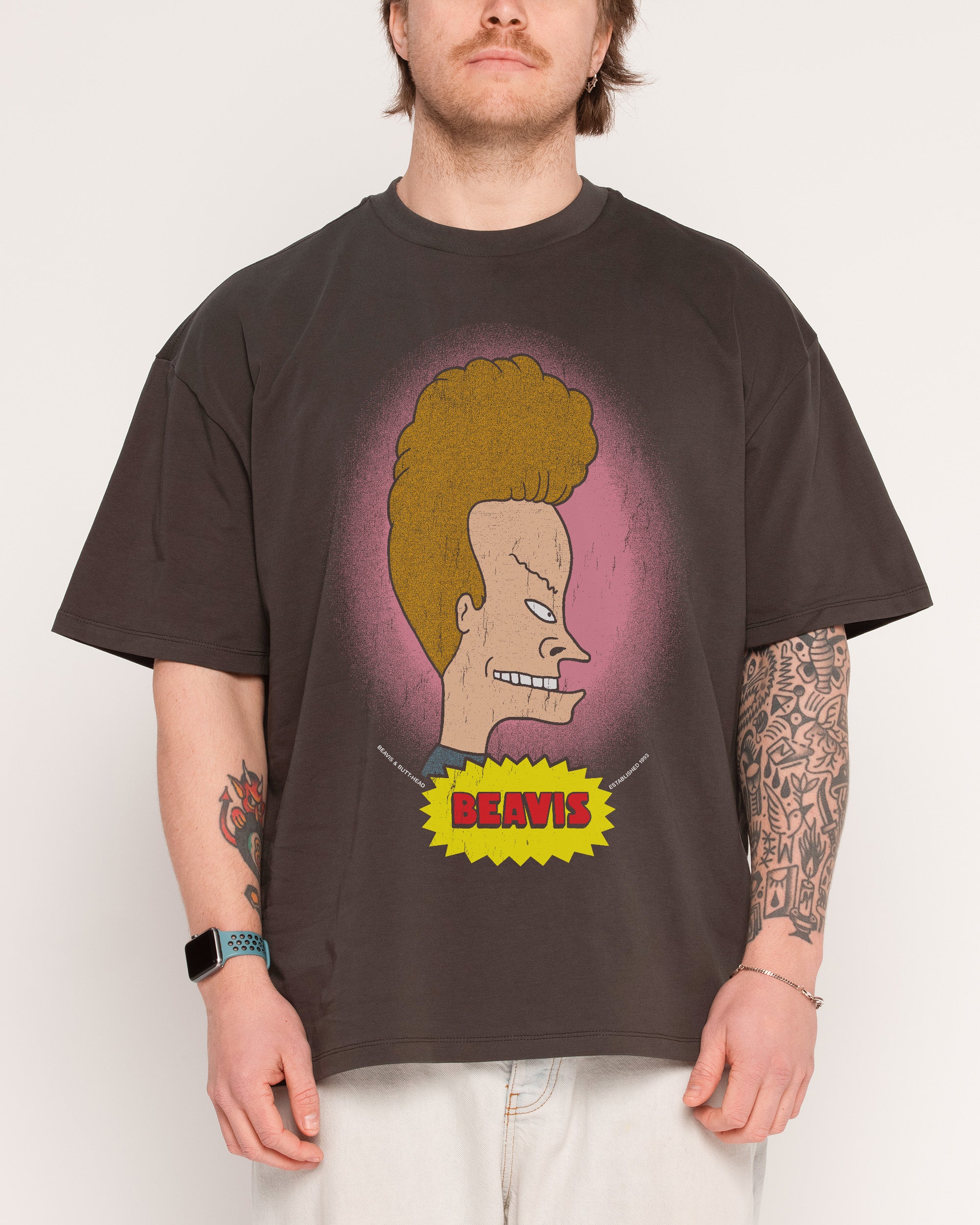 Face Off Charcoal Oversized Tee