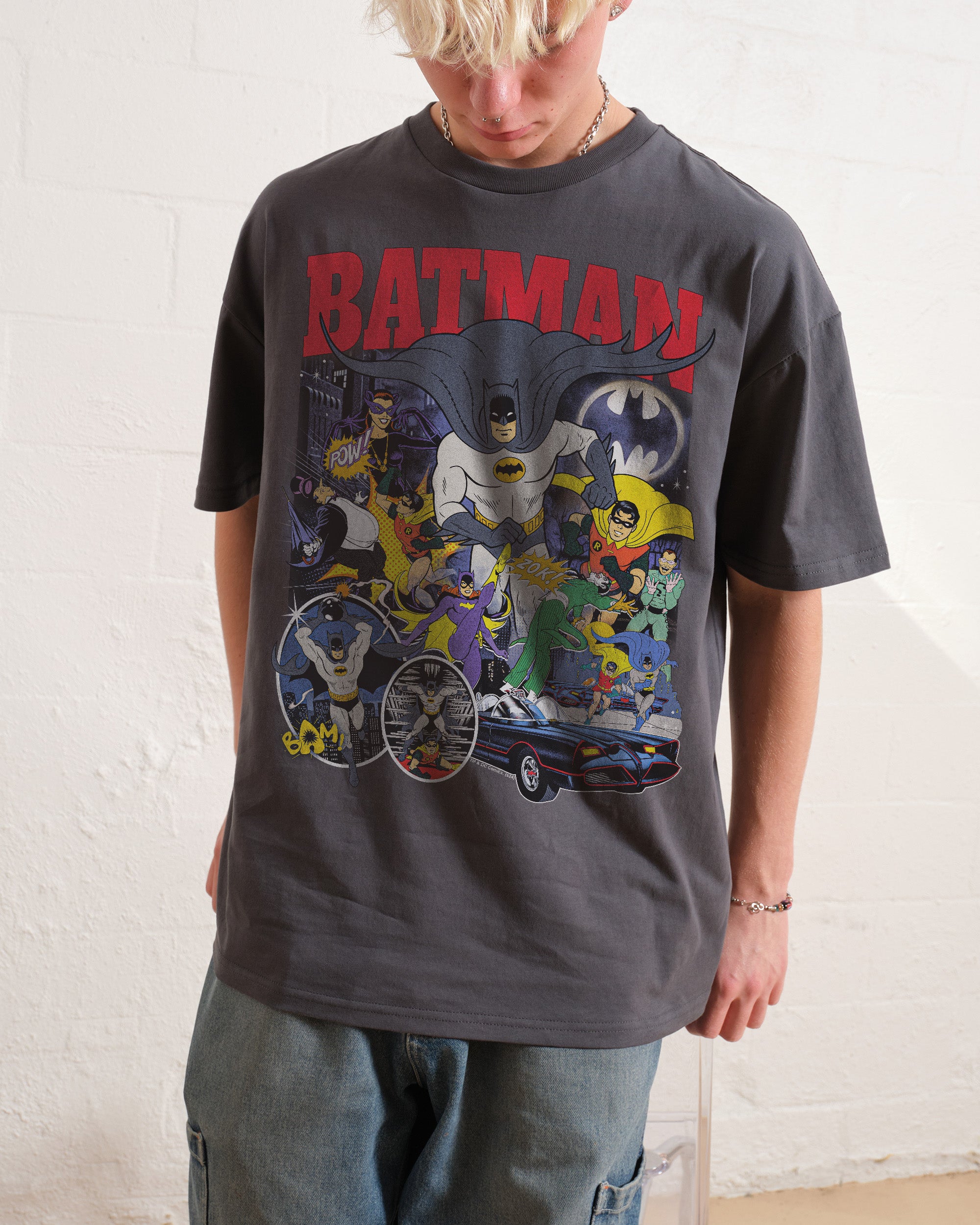 Batman Animated Bootleg T-Shirt Australia Online Charcoal