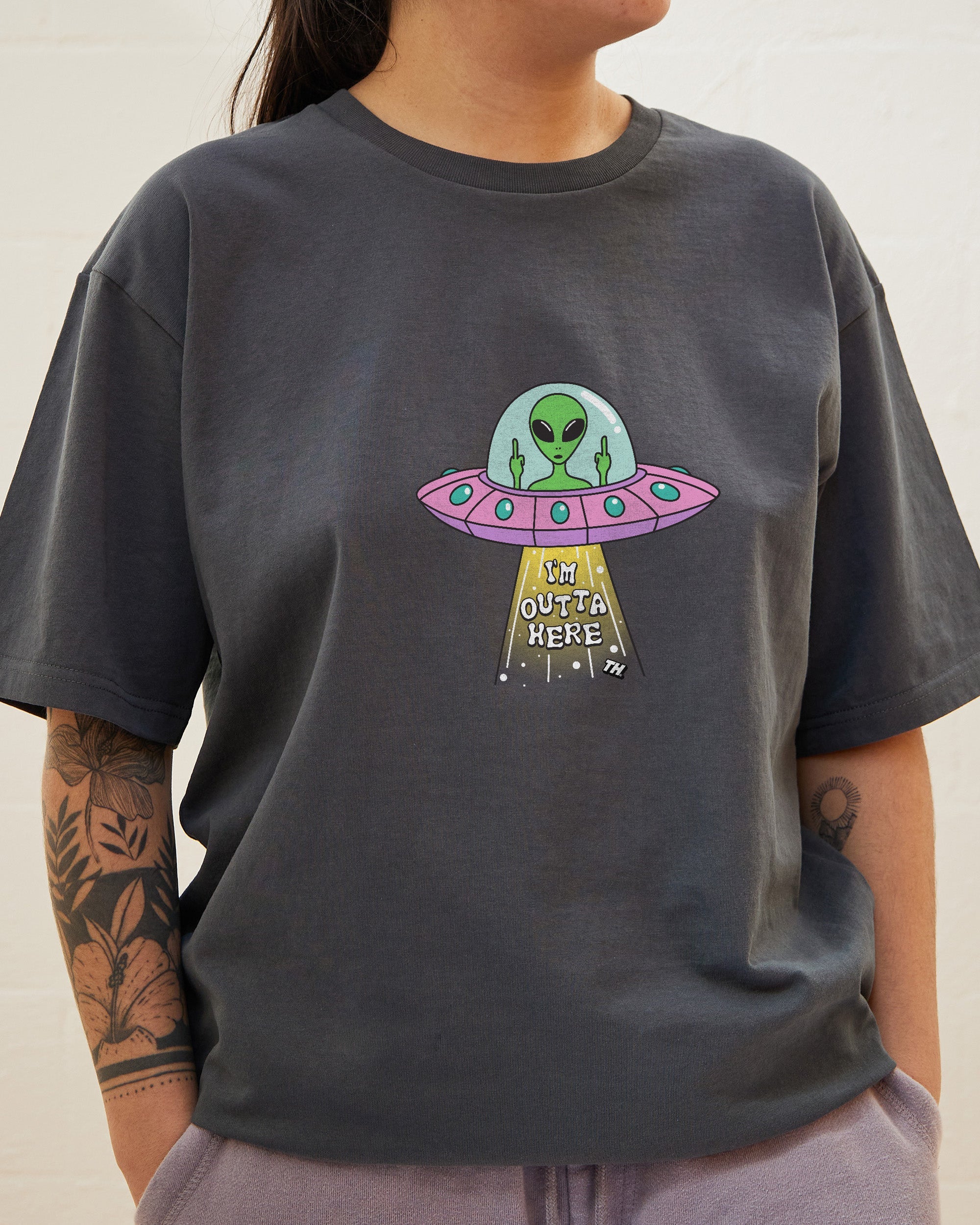 I'm Outta Here T-Shirt Australia Online Charcoal