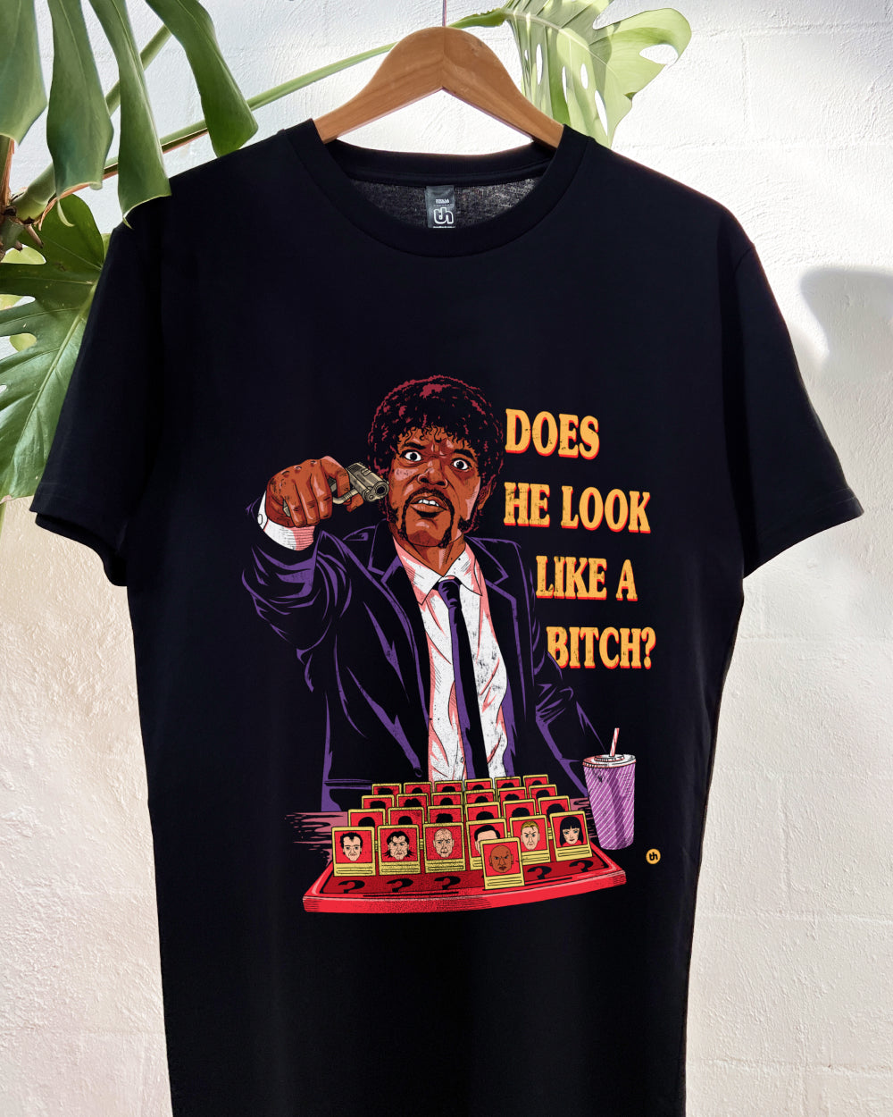 Does He Look Like a Bitch T-Shirt Australia Online #colour_black