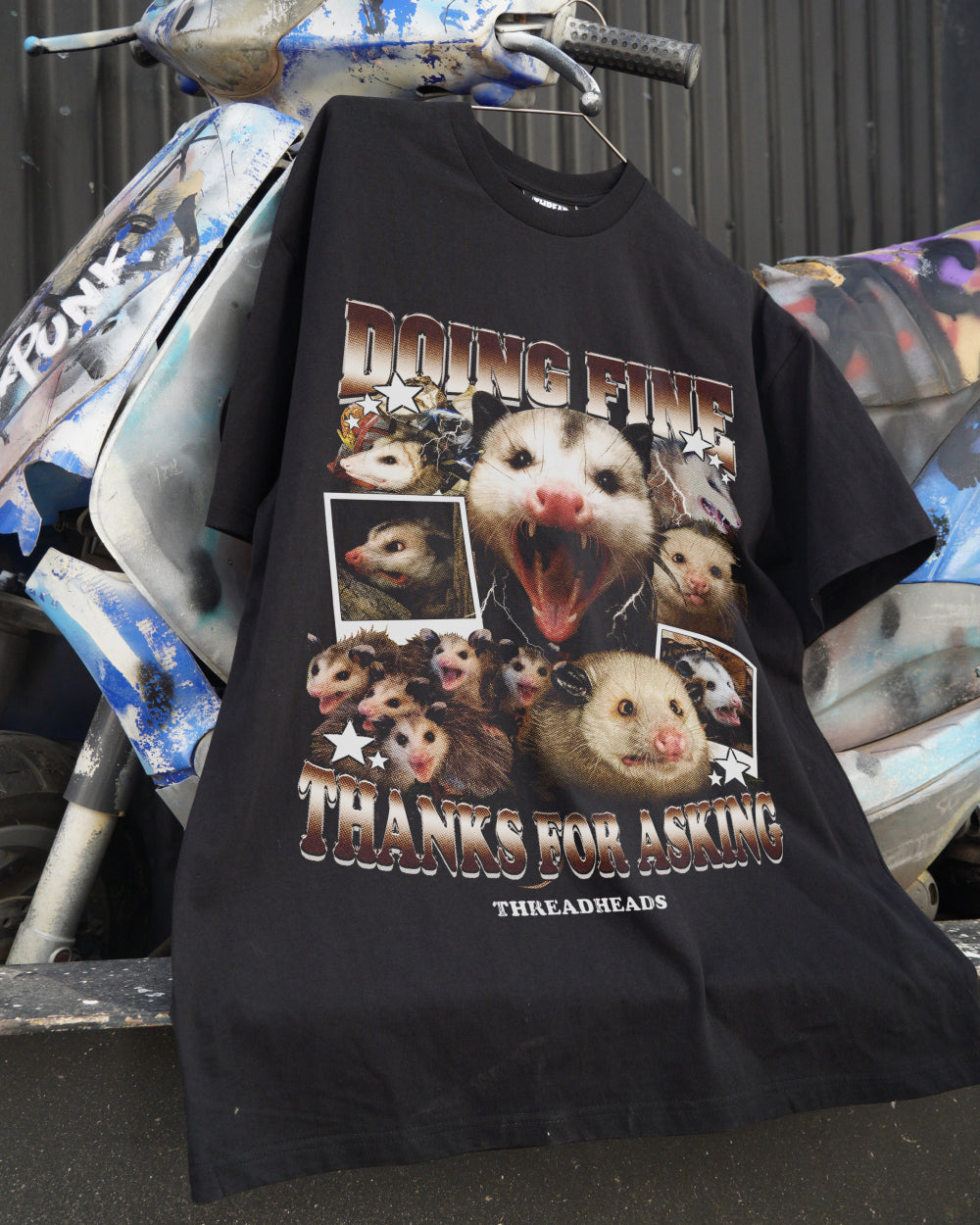 Doing Fine Opossum T-Shirt Australia Online Black