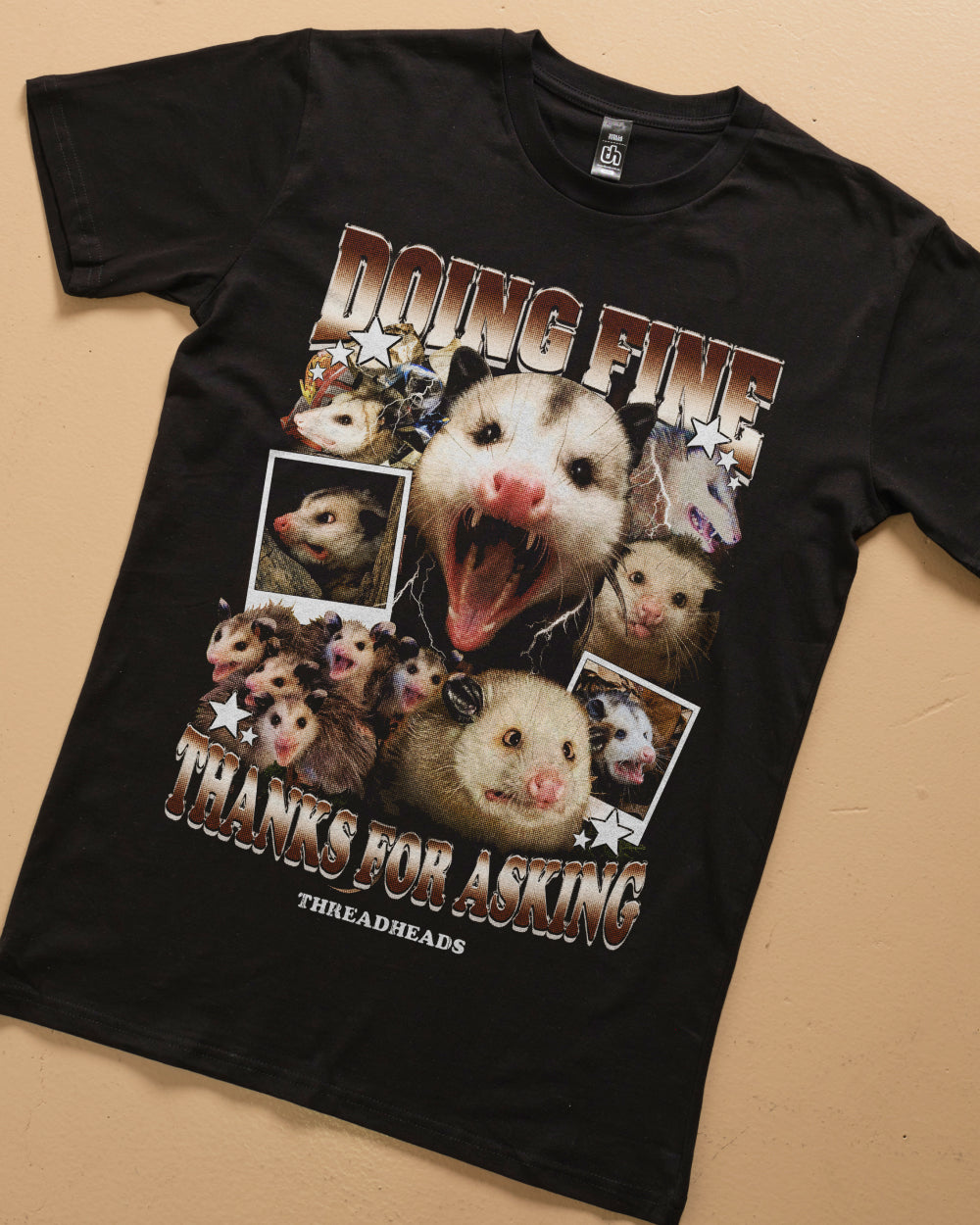 Doing Fine Opossum T-Shirt Australia Online Black