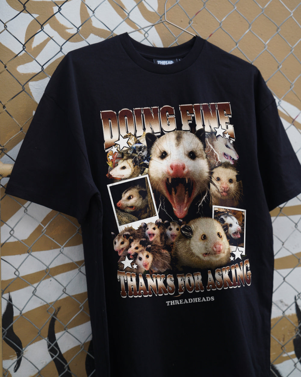 Doing Fine Opossum T-Shirt Australia Online Black