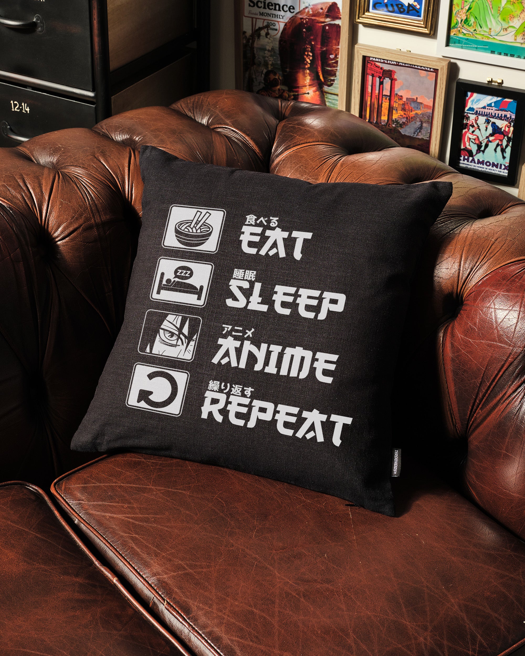 Eat Sleep Anime Repeat Cushion Australia Online