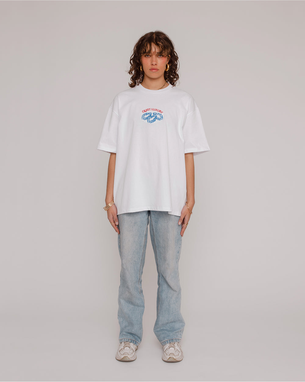 Quiet Luxury Oversized Embroidered Tee