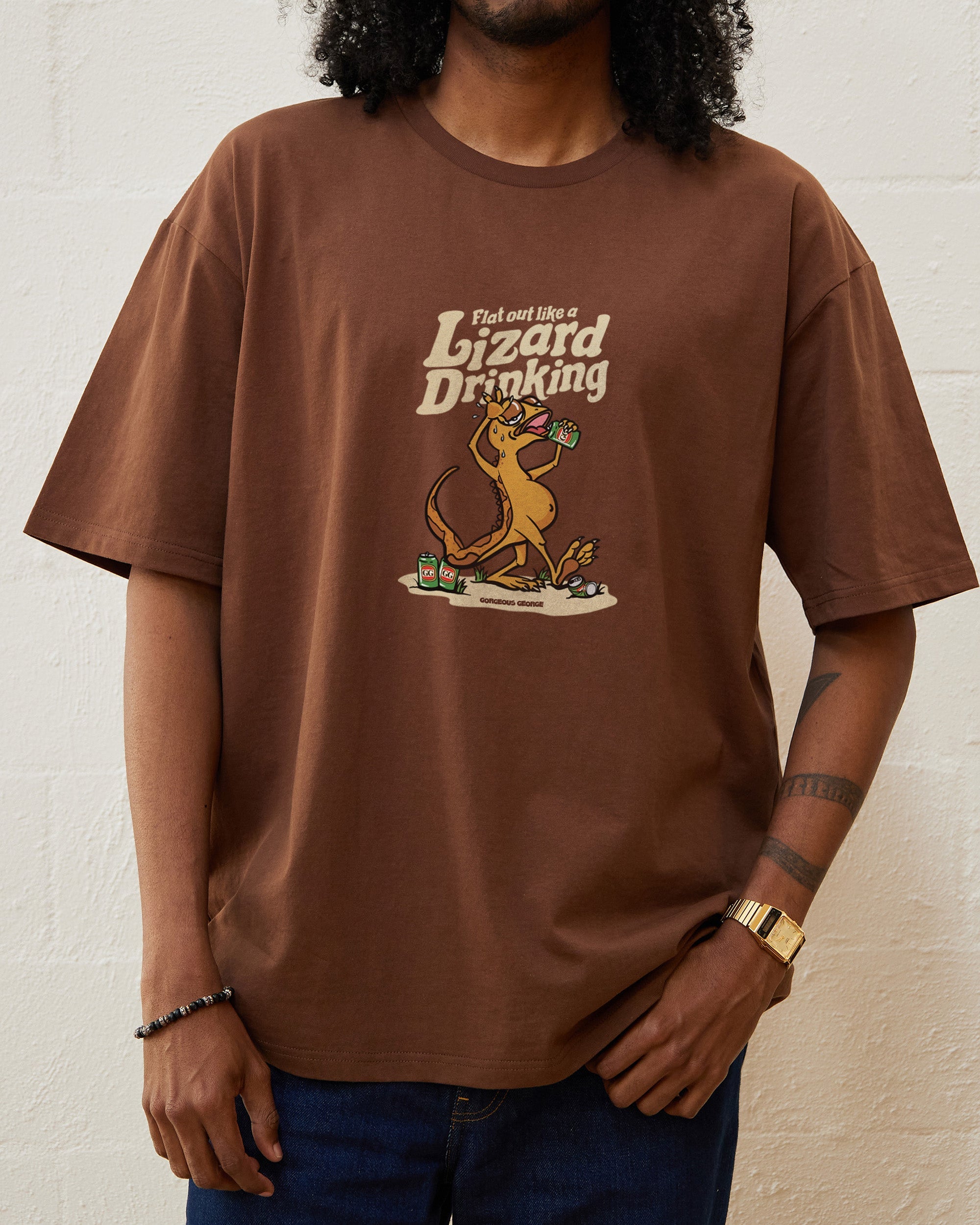 Flat Out Like a Lizard Drinking T-Shirt Australia Online