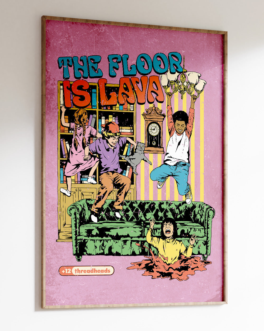 Floor is Lava Art Print #colour_Pink