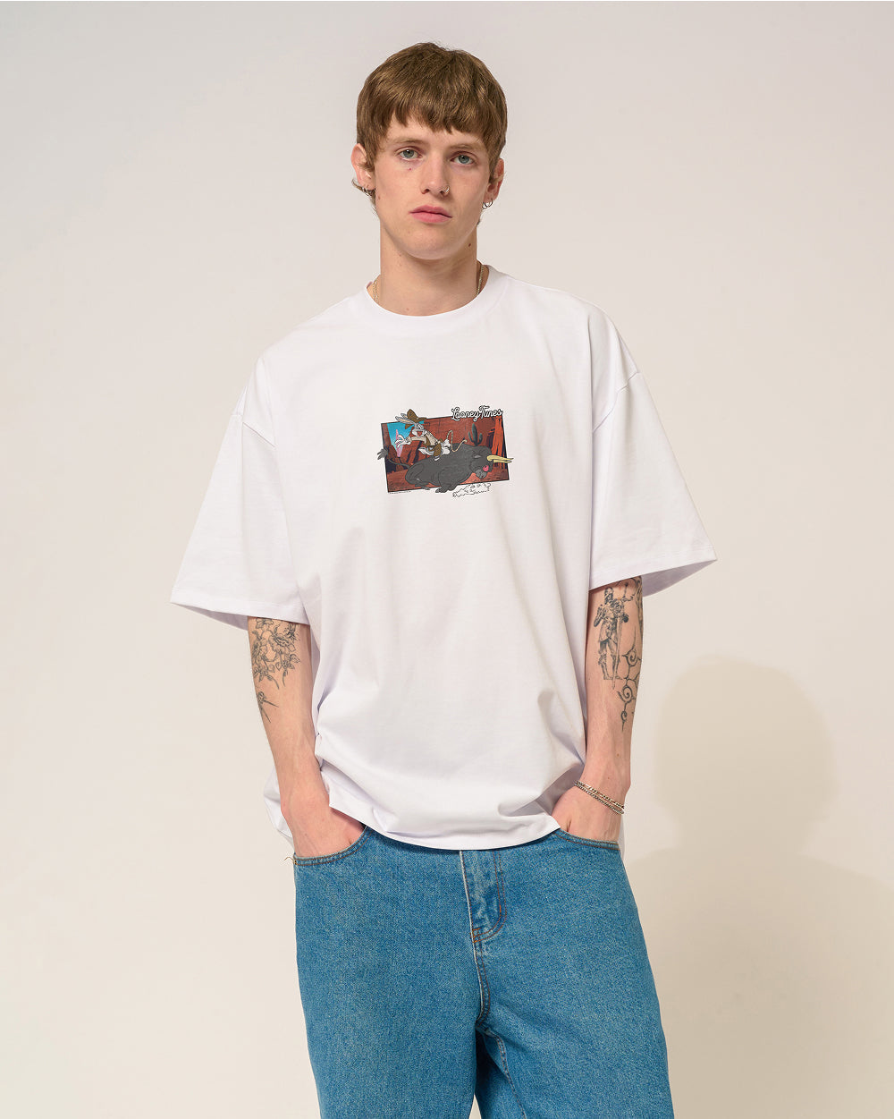 Buckle Up Bugs Oversized Tee Threadheads Australia #colour_white