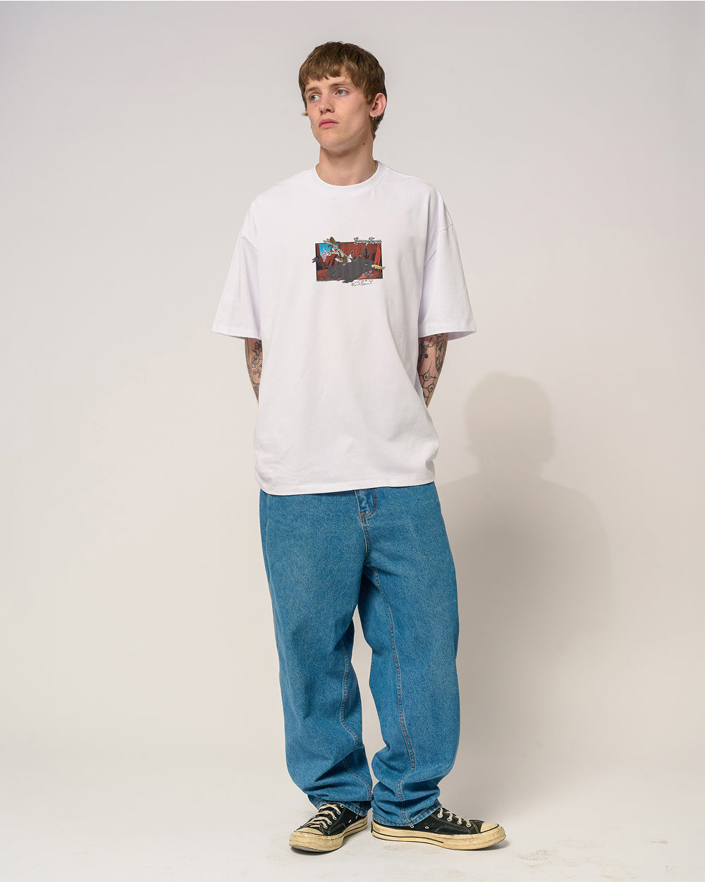 Buckle Up Bugs Oversized Tee Threadheads Australia #colour_white