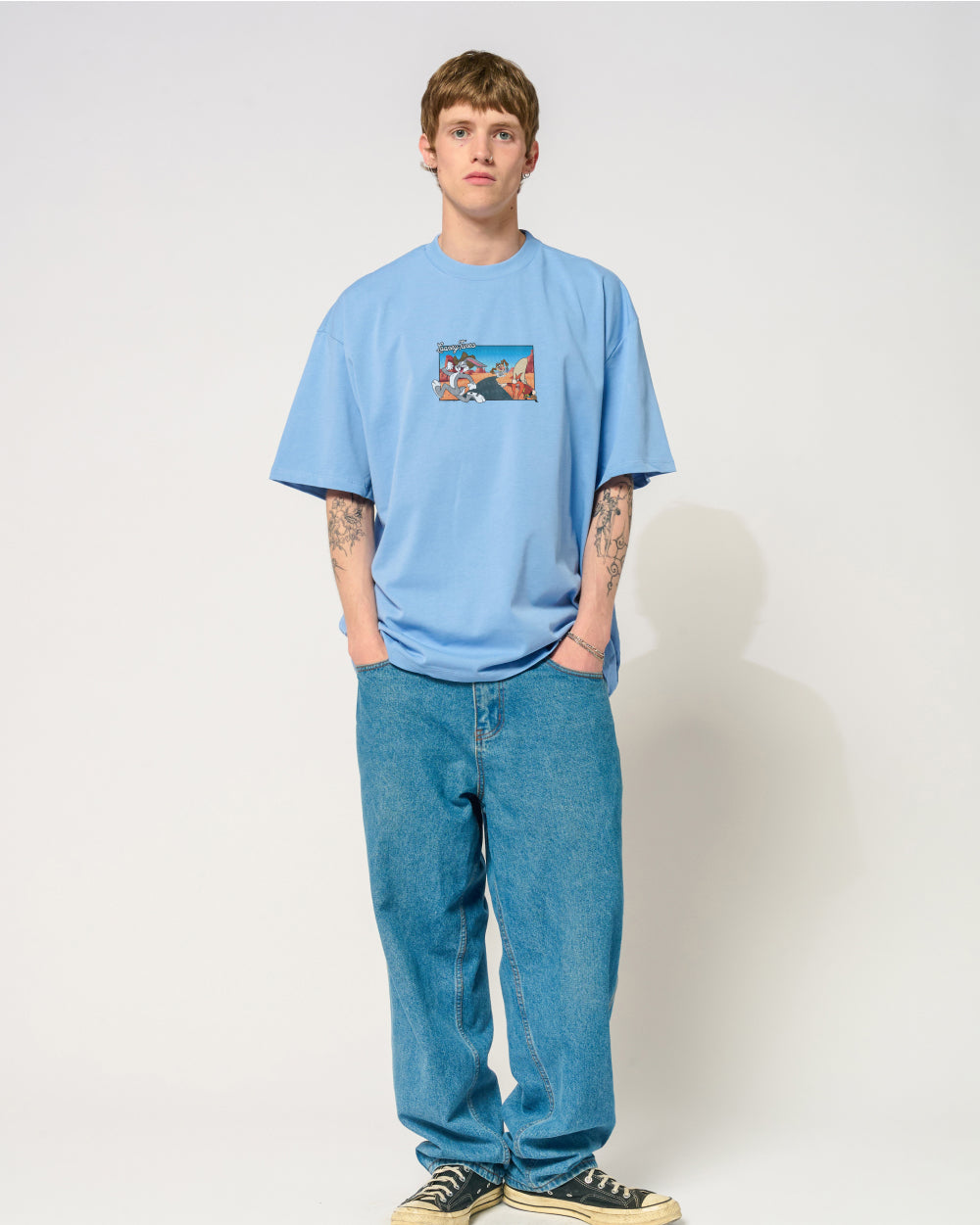 The Great Bugs Escape Oversized Tee Threadheads Australia #colour_powder blue