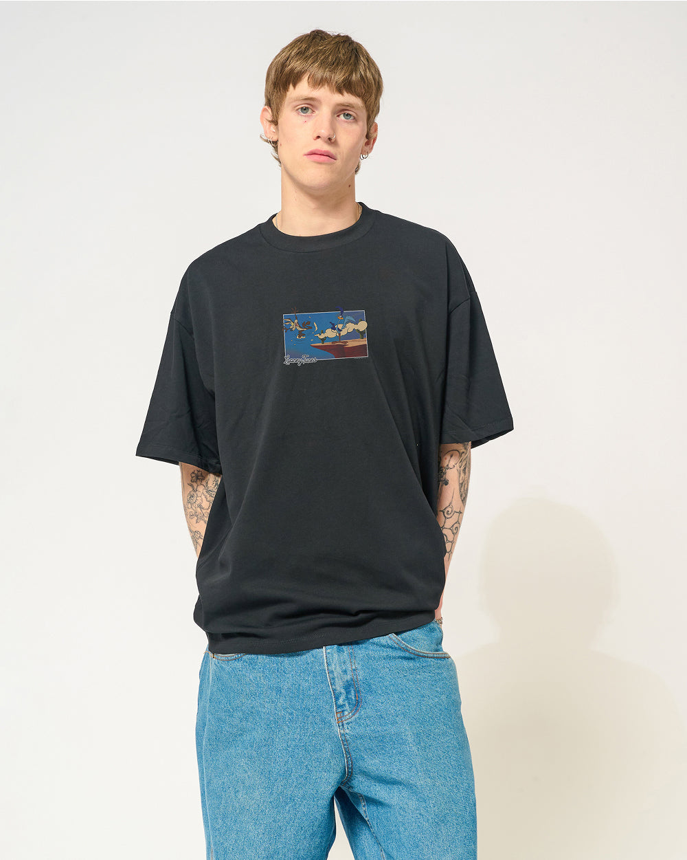 Wiley Free Fall Oversized Tee Threadheads Australia #colour_black