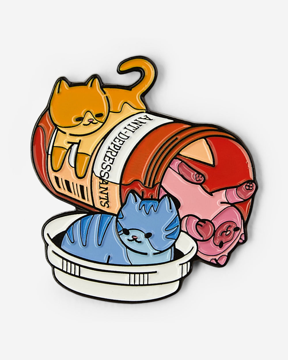 Anti-Depressants Cats Enamel Pin Australia Online