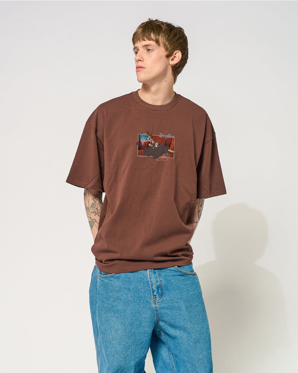 Buckle Up Bugs Oversized Tee Threadheads Australia #colour_brown