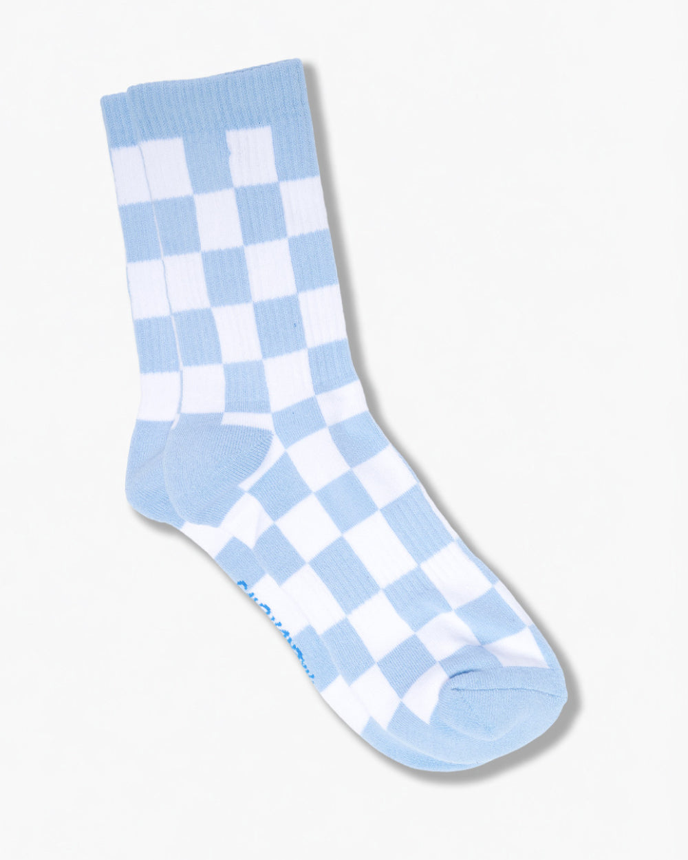Pale Blue Check Pattern Socks