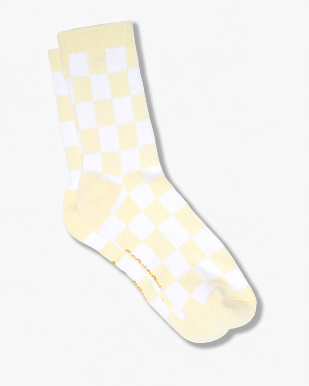 Yellow Check Pattern Socks